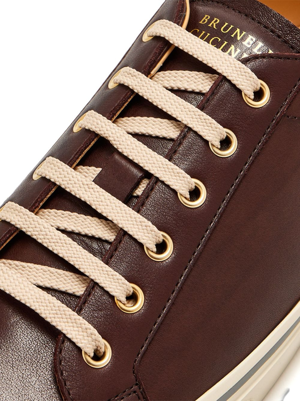 lace-up leather sneakers - 4