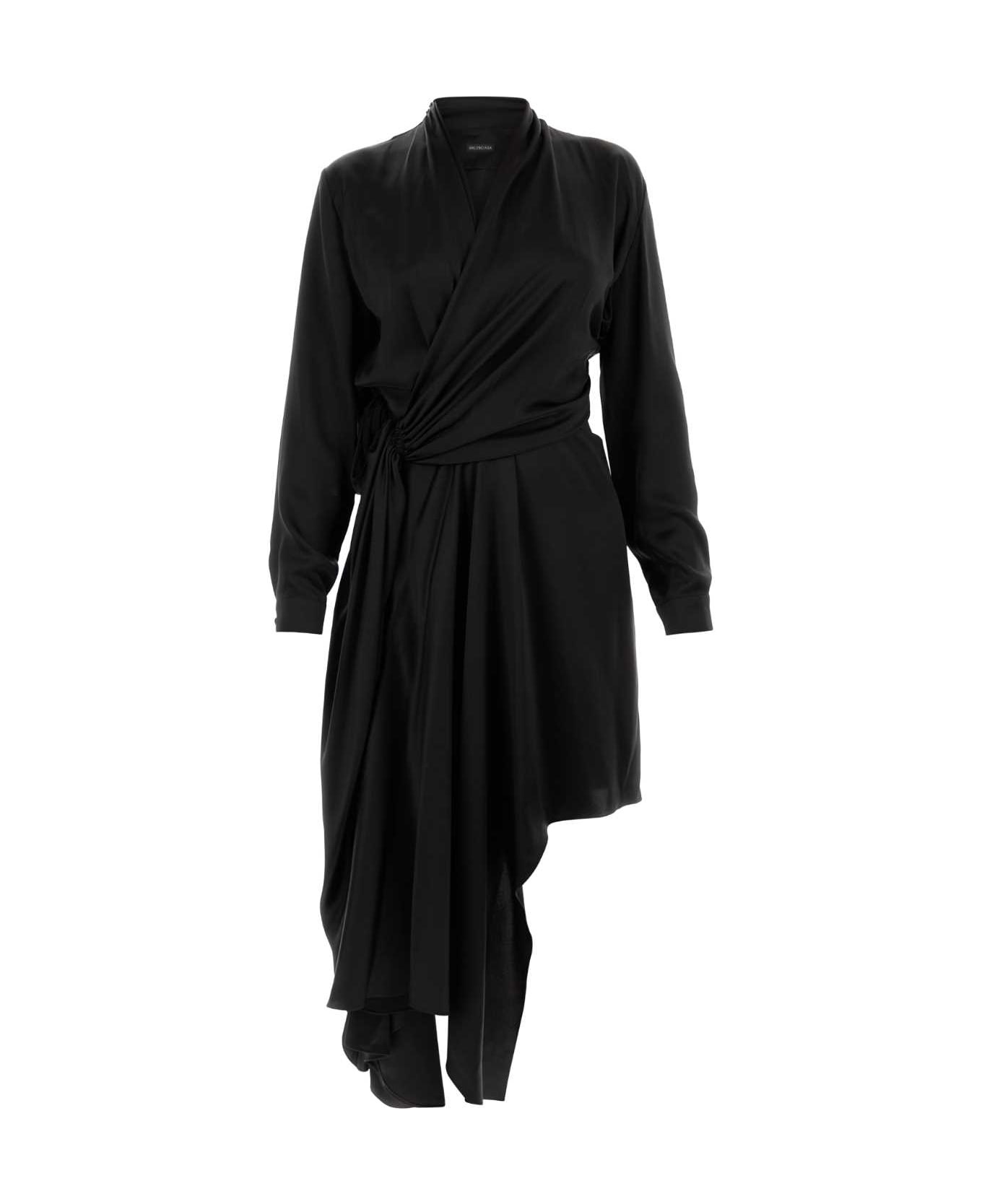 Black Satin Dress - 1