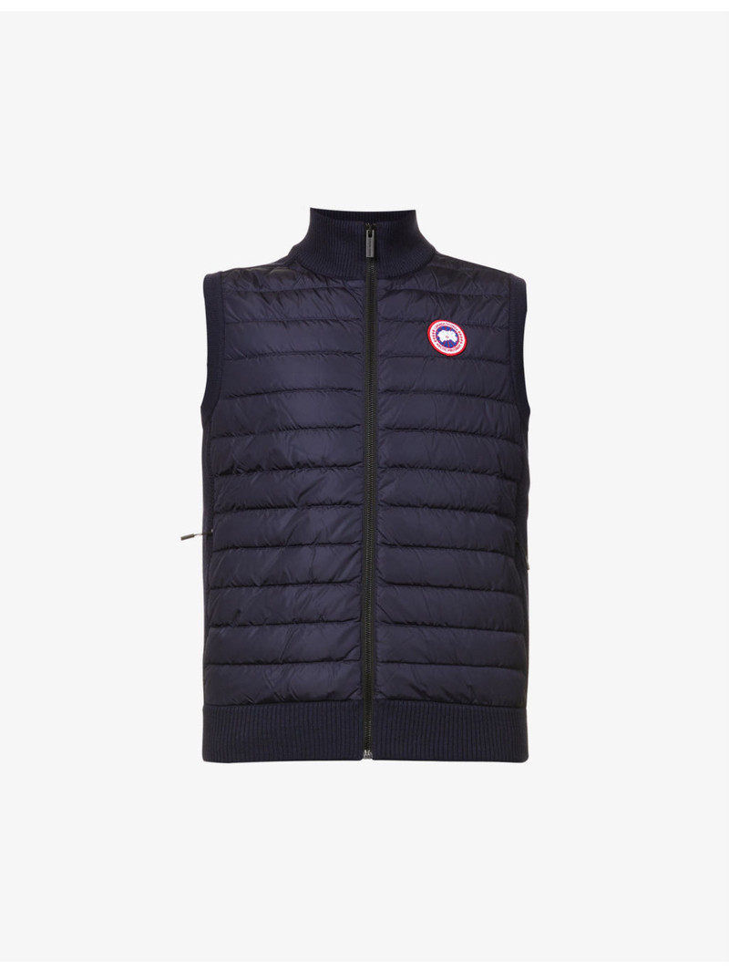 High-neck padded wool and shell-down vest 1