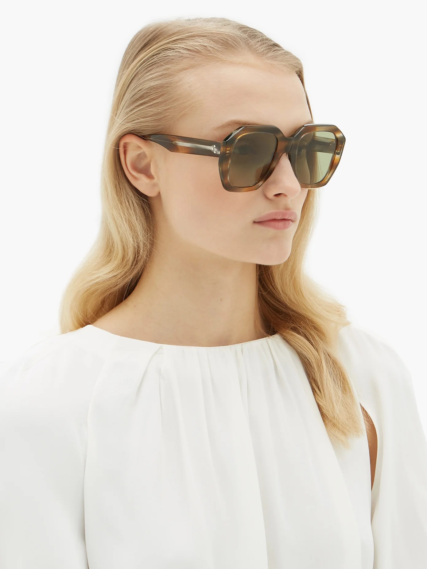 Square tortoiseshell-effect acetate sunglasses - 2