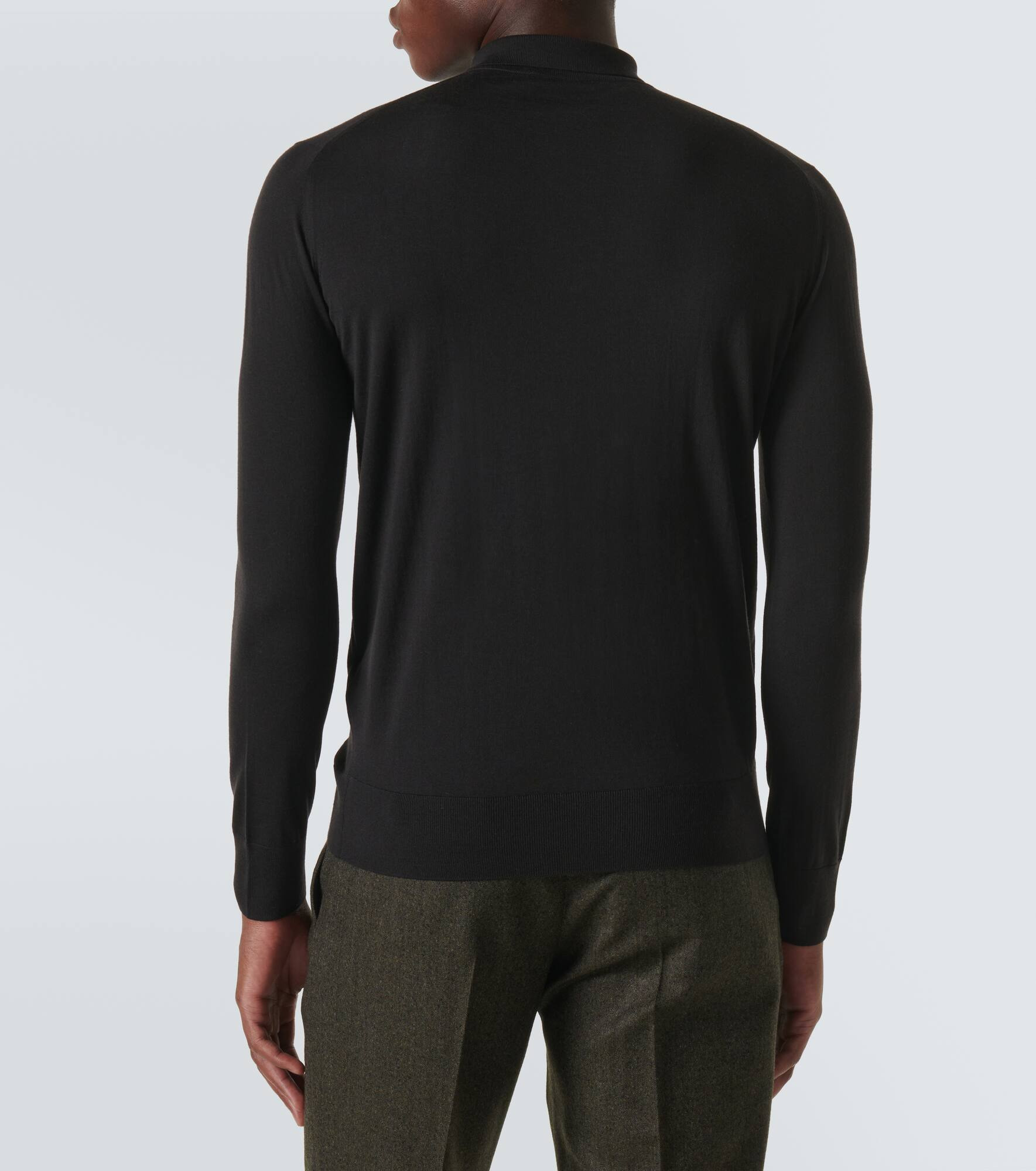 Ml long-sleeved wool polo shirt - 4