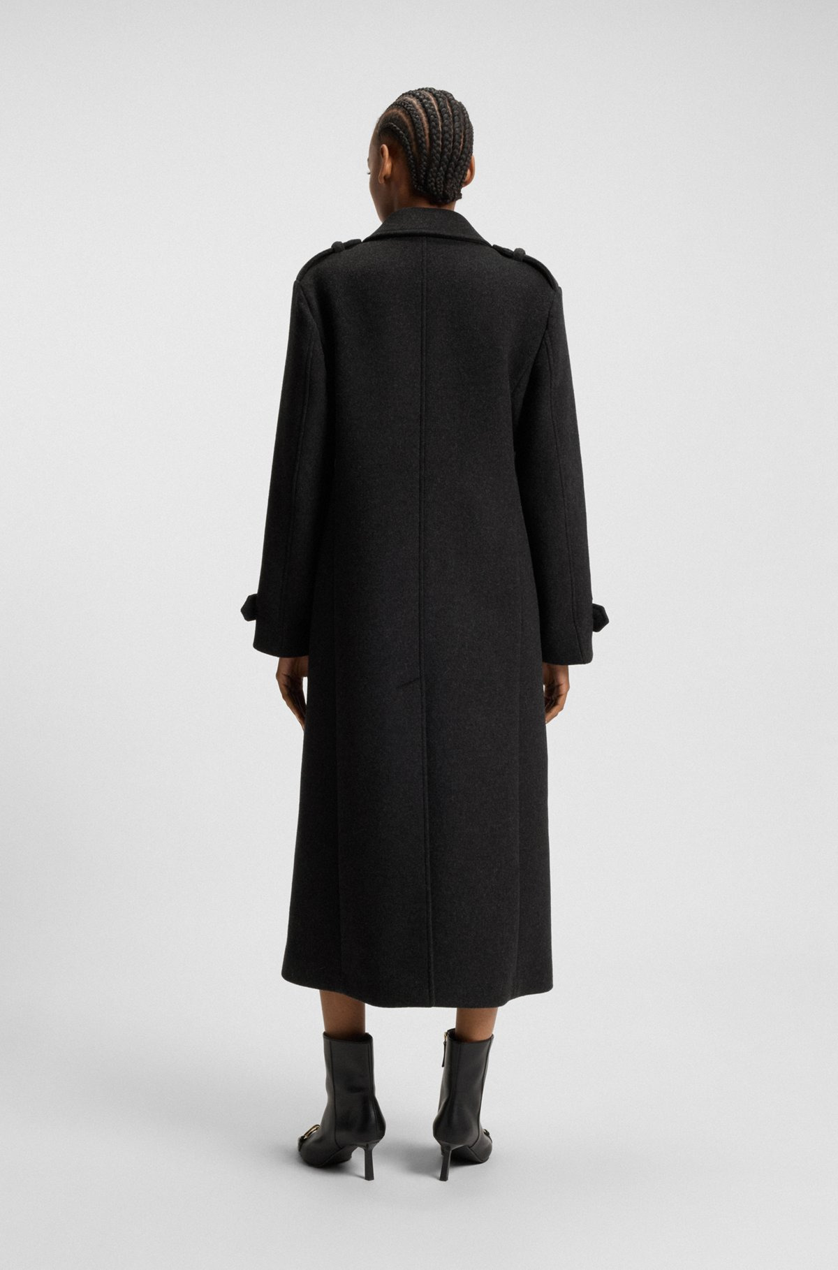 RELAXED-FIT LONG-LENGTH COAT WITH STACKED-LOGO RIVET - 4
