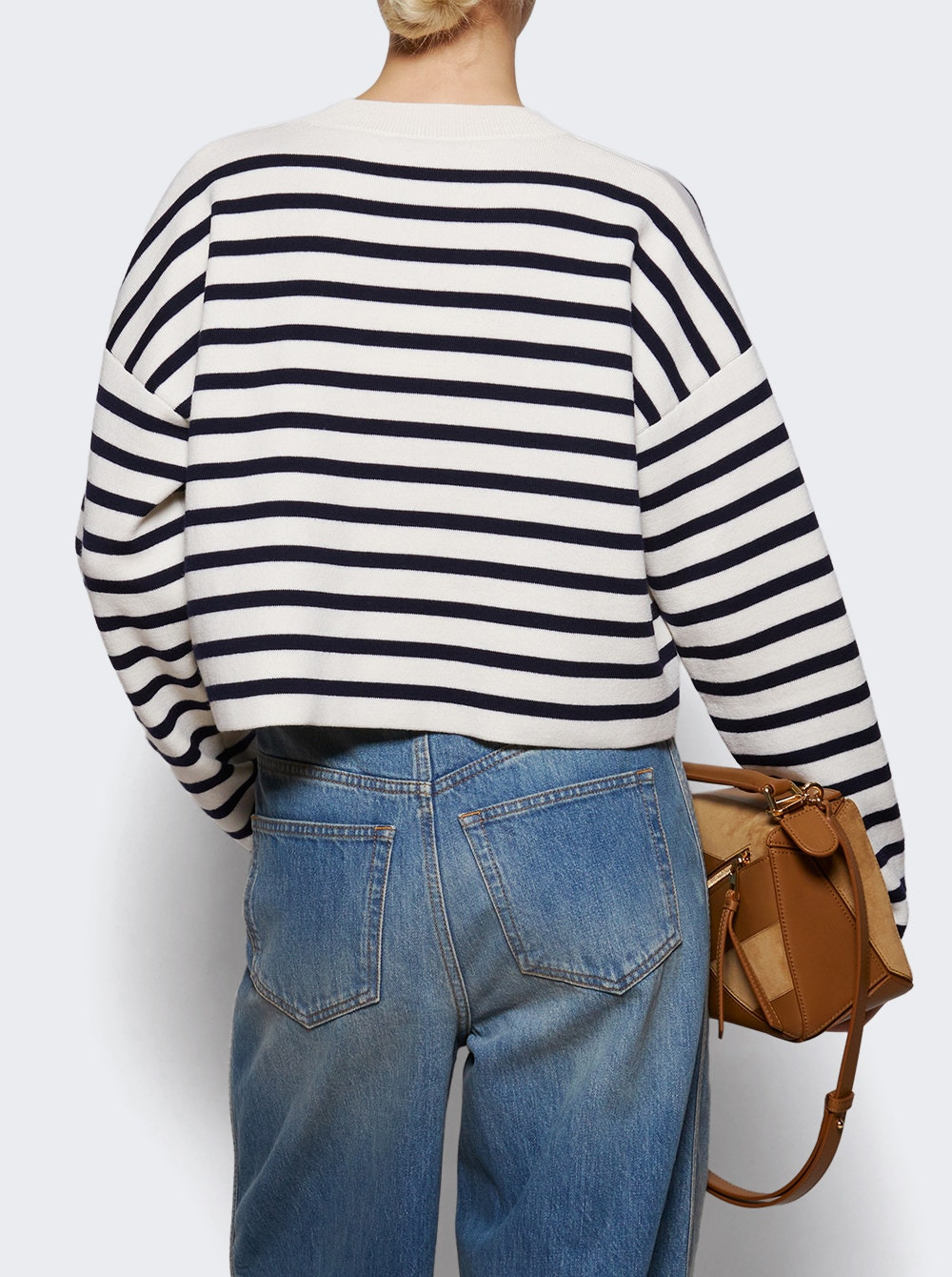 Wool Anagram Sweater Off White And Navy - 4
