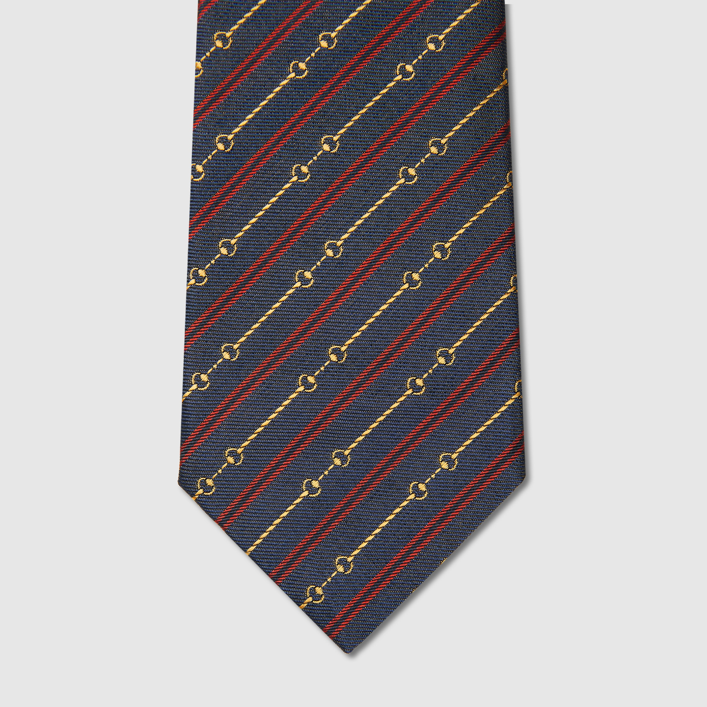 Horsebit silk jacquard tie - 4