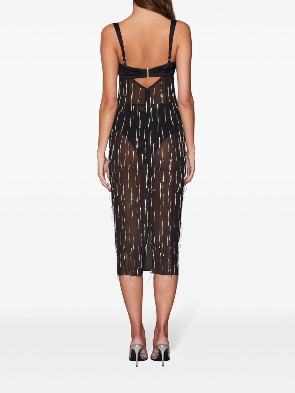 Dangling Stones stretch-silk midi dress - 3