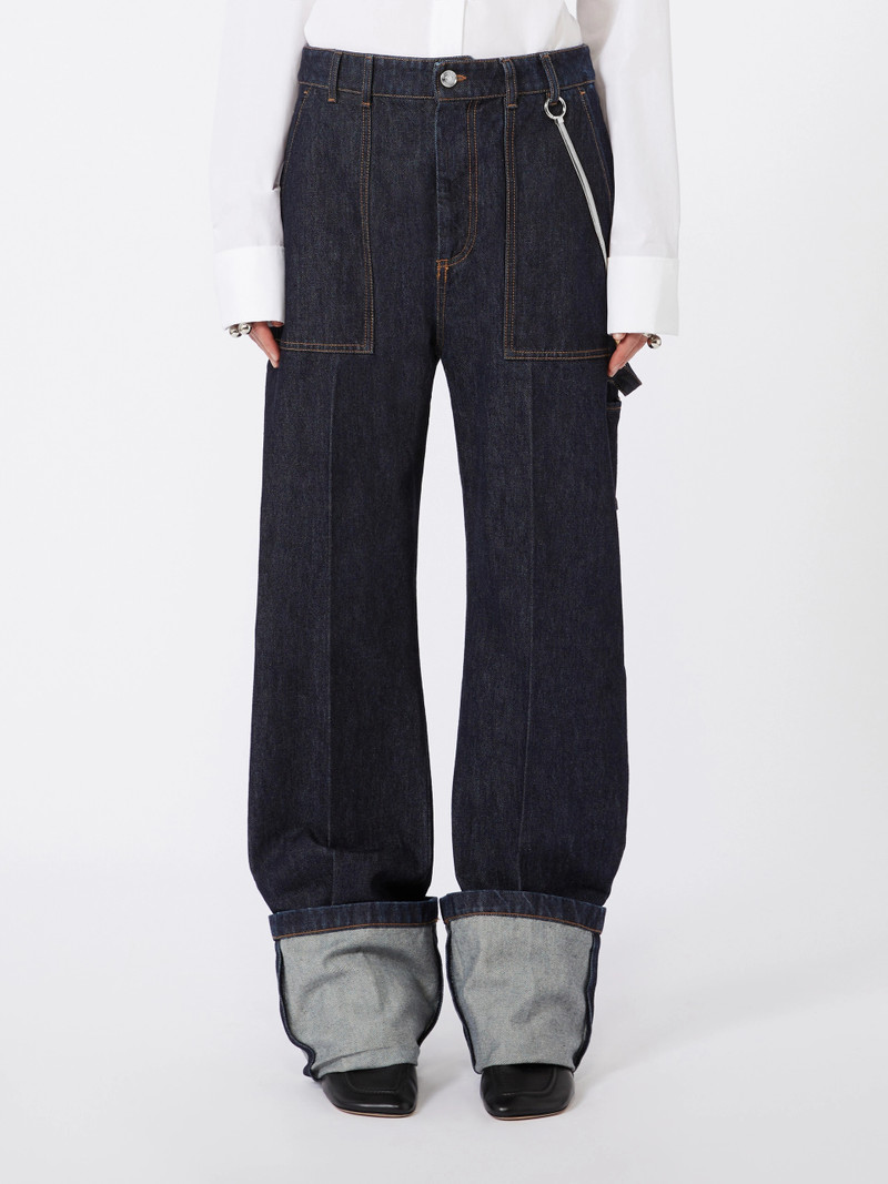 ONORATA Denim jeans with high turn-up - MIDNIGHTBLUE 3