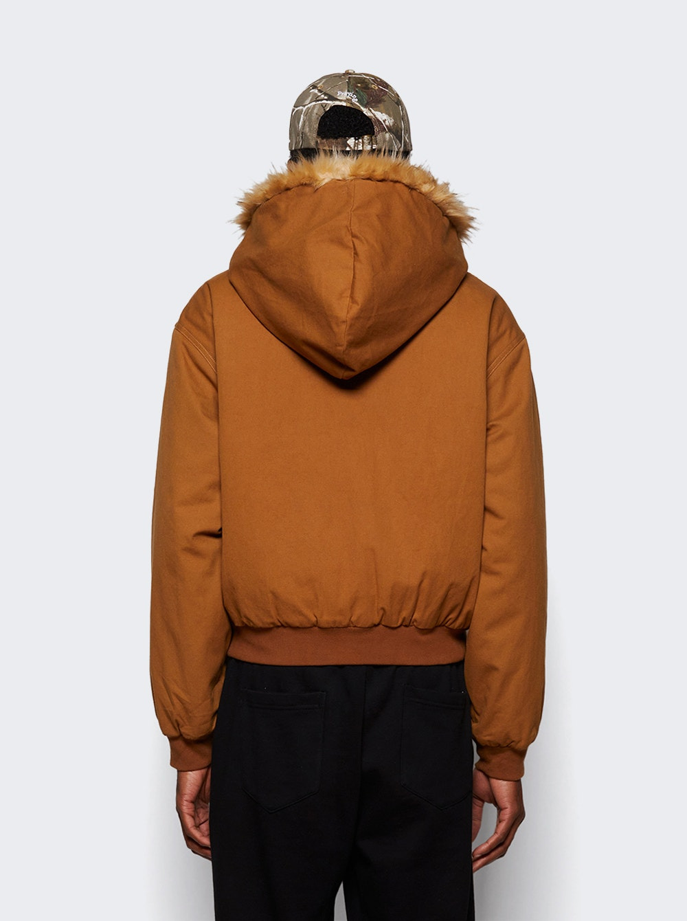 Fur Hood Jacket Brown - 4