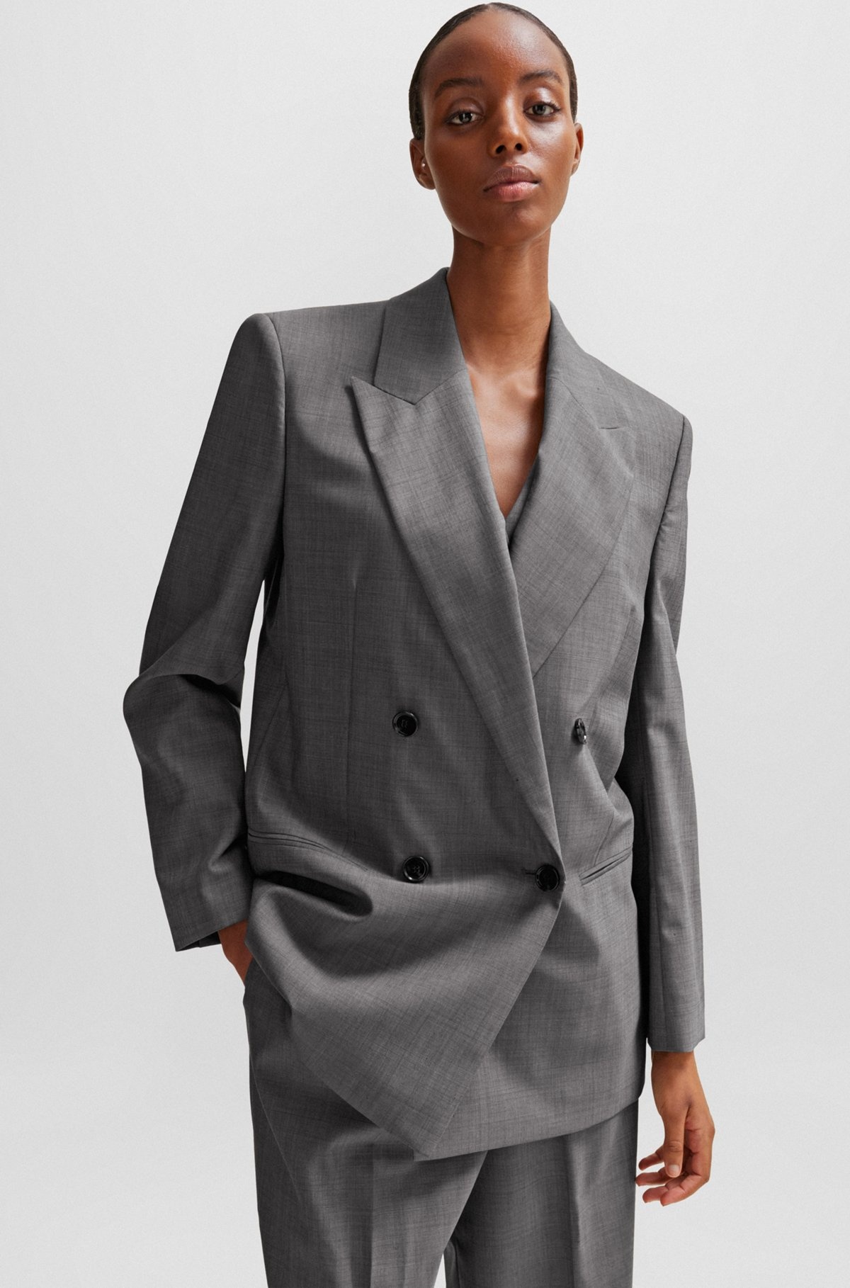 RELAXED-FIT JACKET IN HEAVYWEIGHT SHARKSKIN ITALIAN WOOL - 6