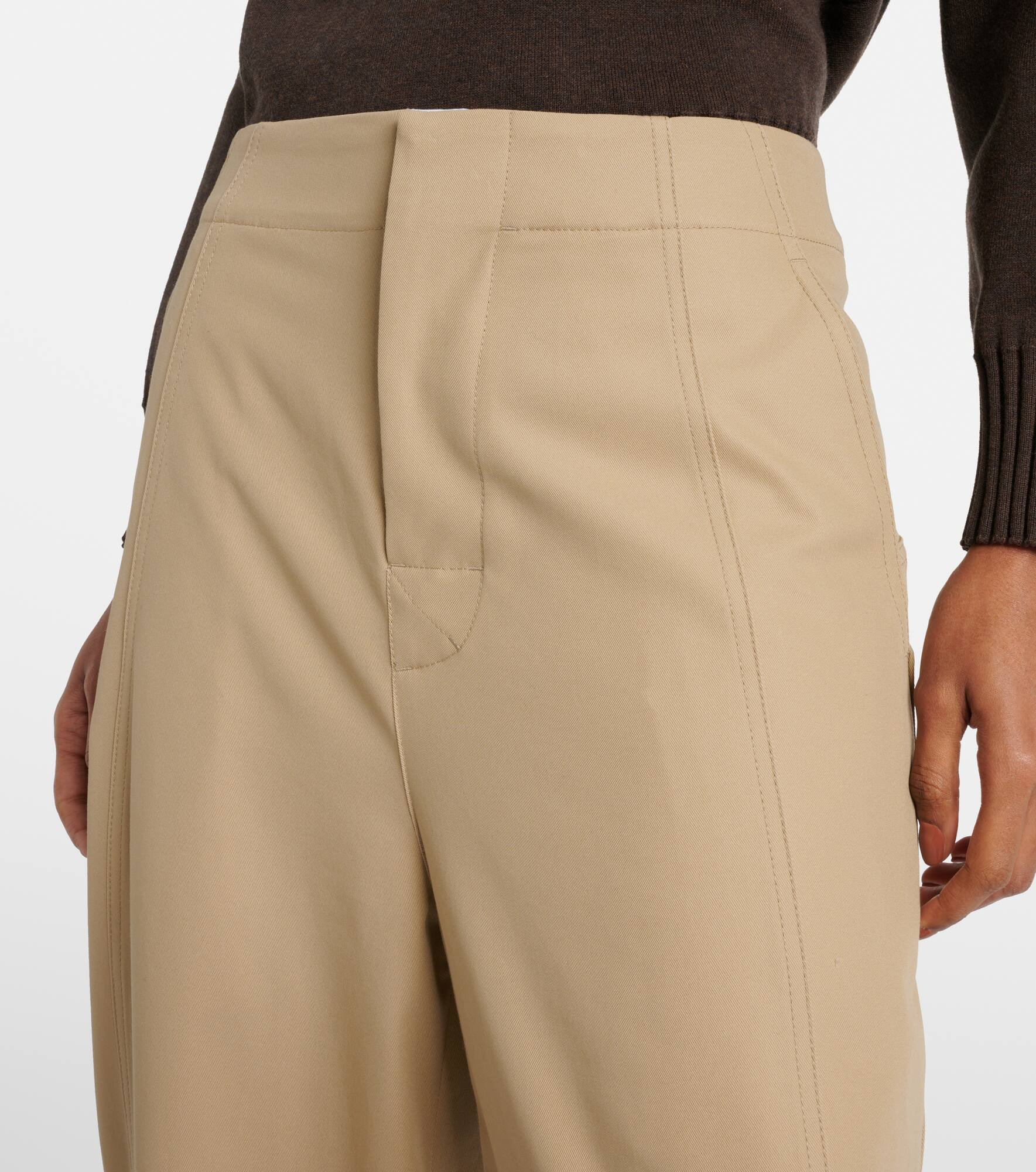 Cotton twill wide-leg pants - 4