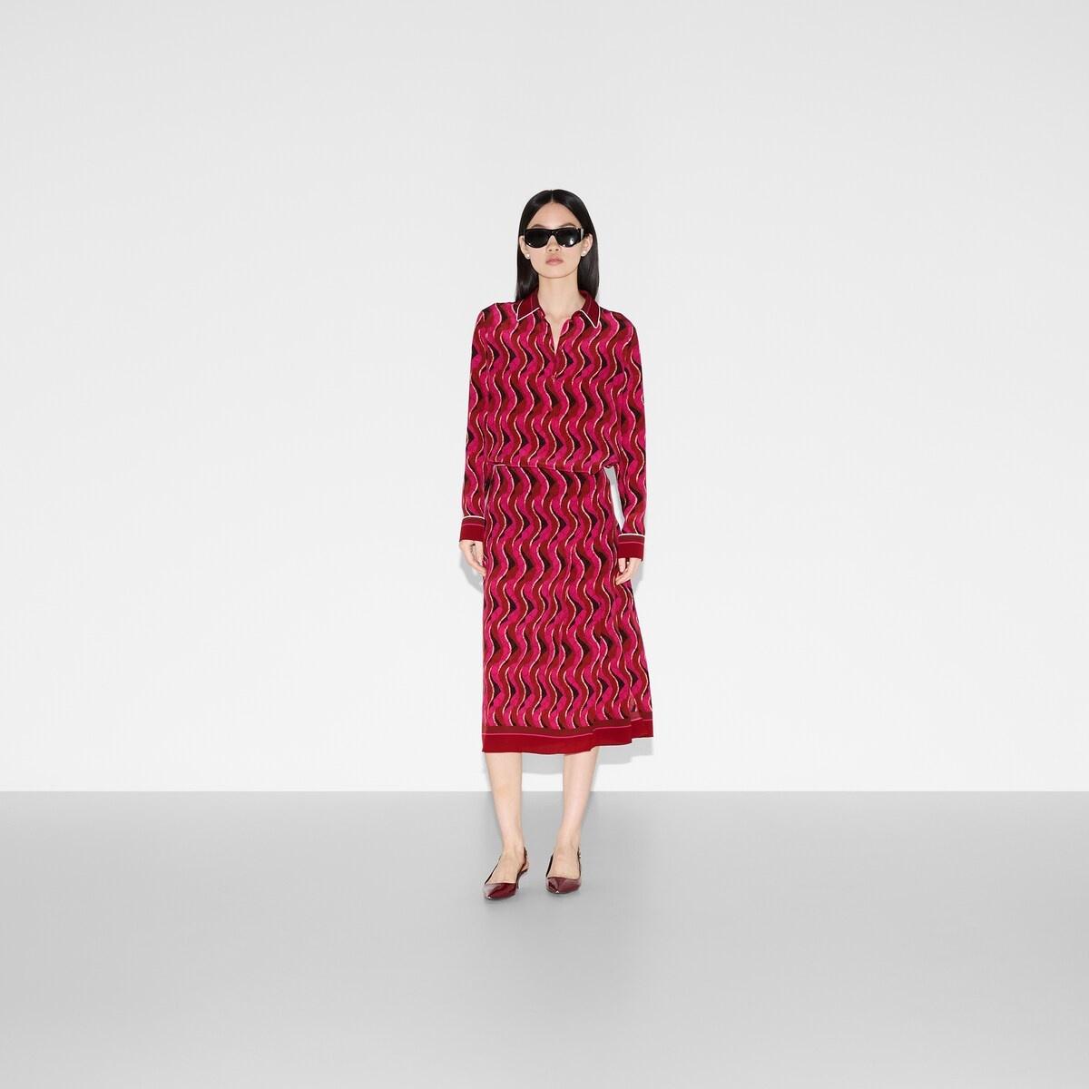 Printed silk pleated skirt - 2
