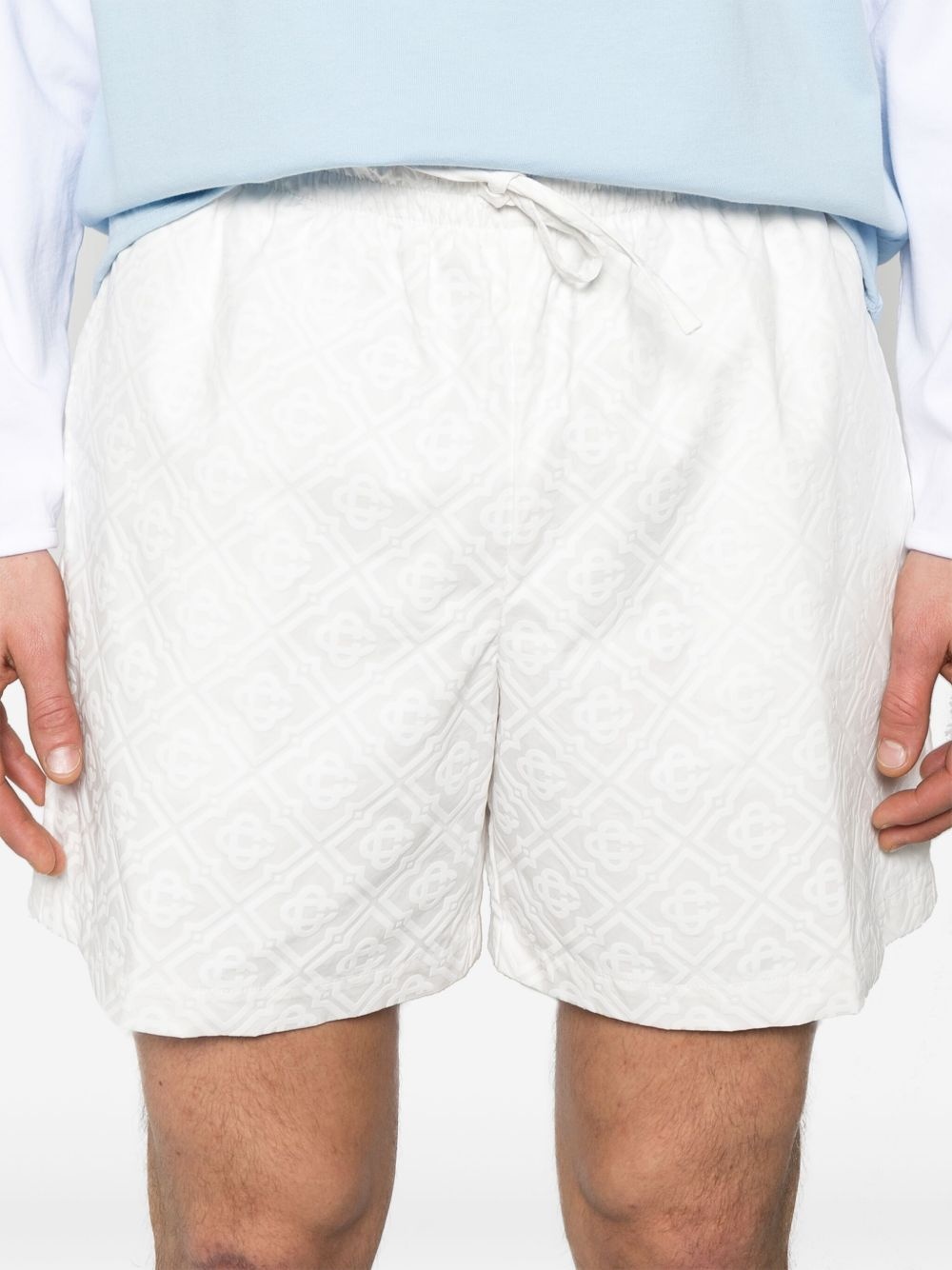 monogram drawstring shorts - 5
