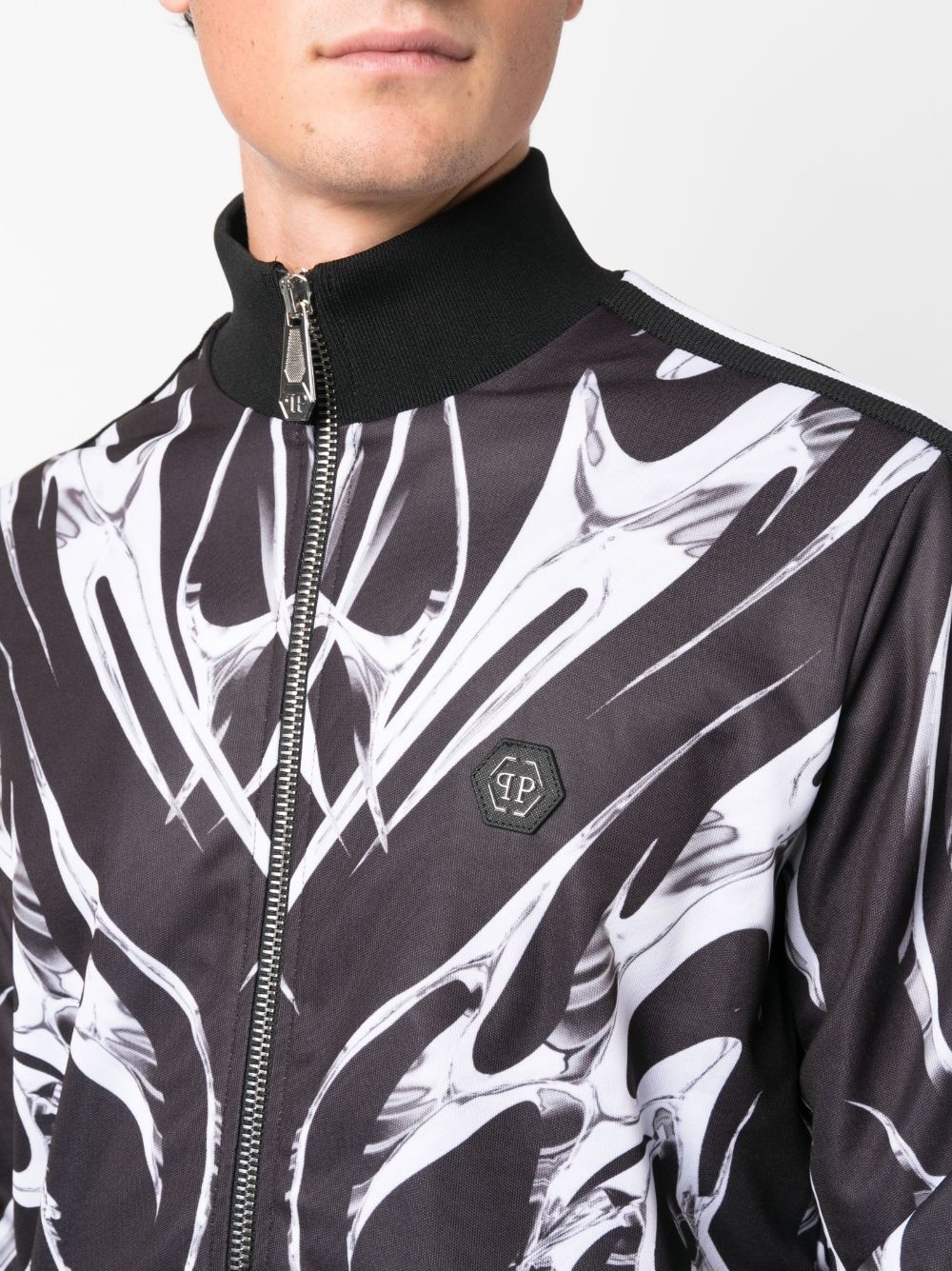 graphic-print zip-up jacket - 5