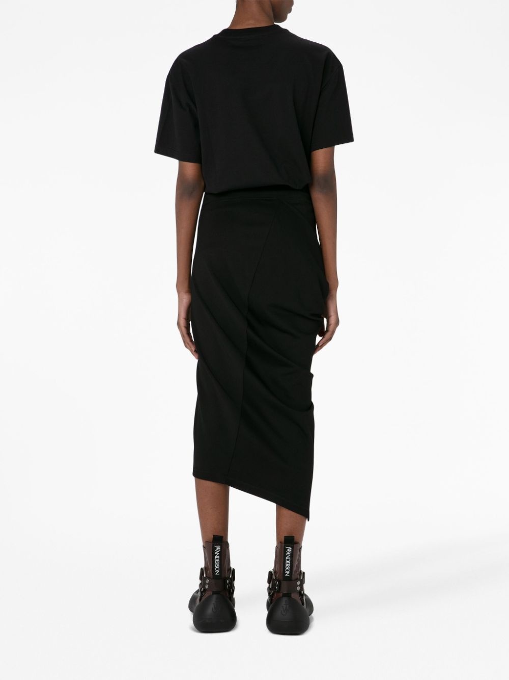 asymmetric draped skirt - 4