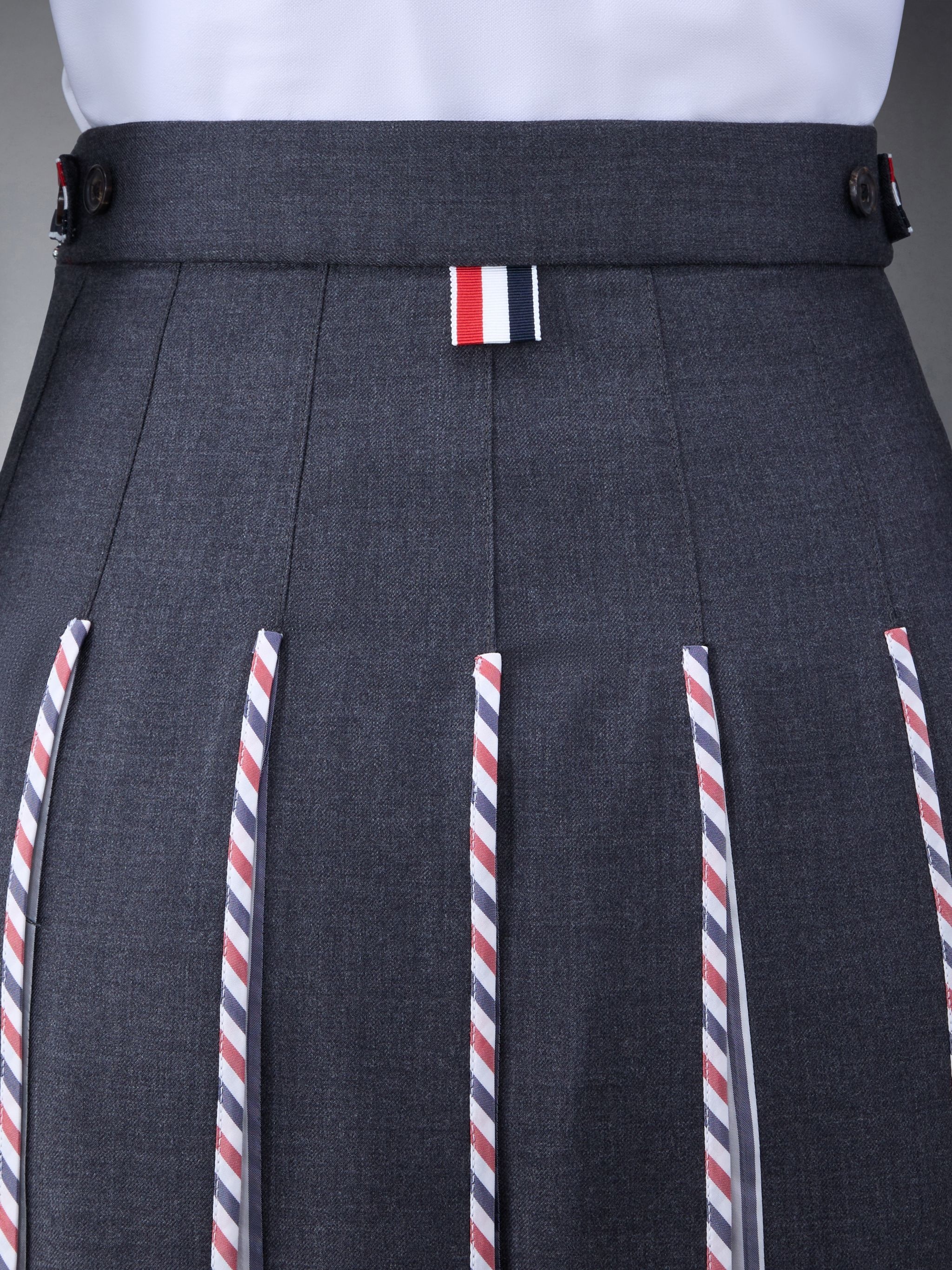RWB-print pleated midi skirt - 6