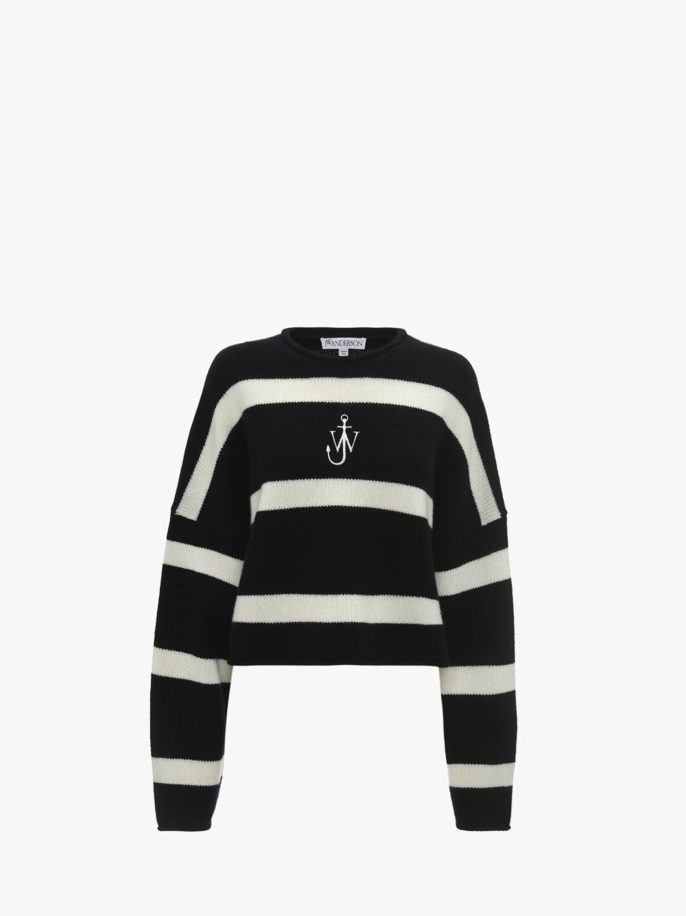 CROPPED JUMPER WITH ANCHOR LOGO EMBROIDERY - 1