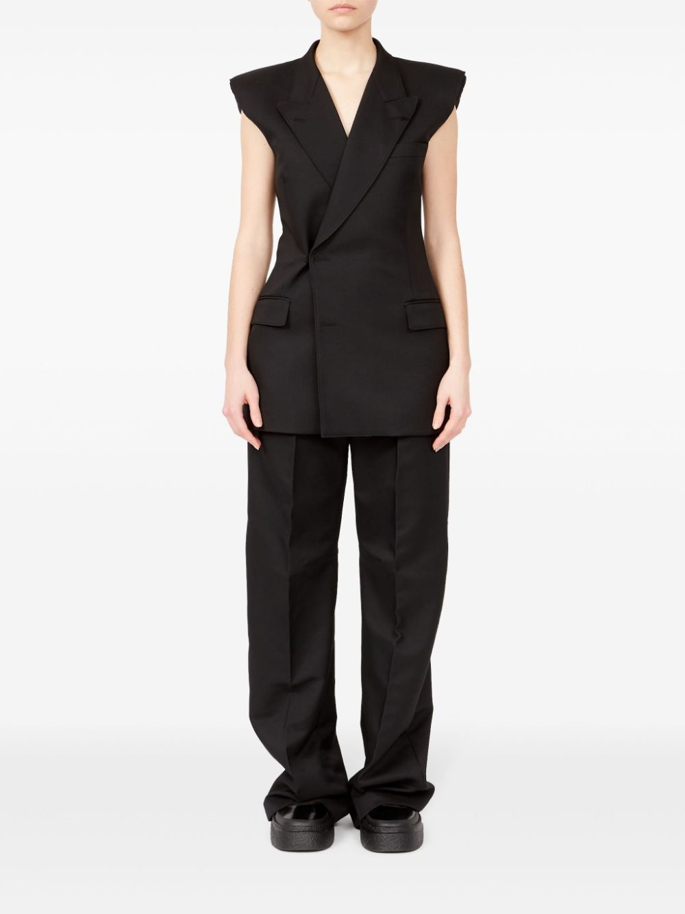 raw-cut edge waistcoat - 2