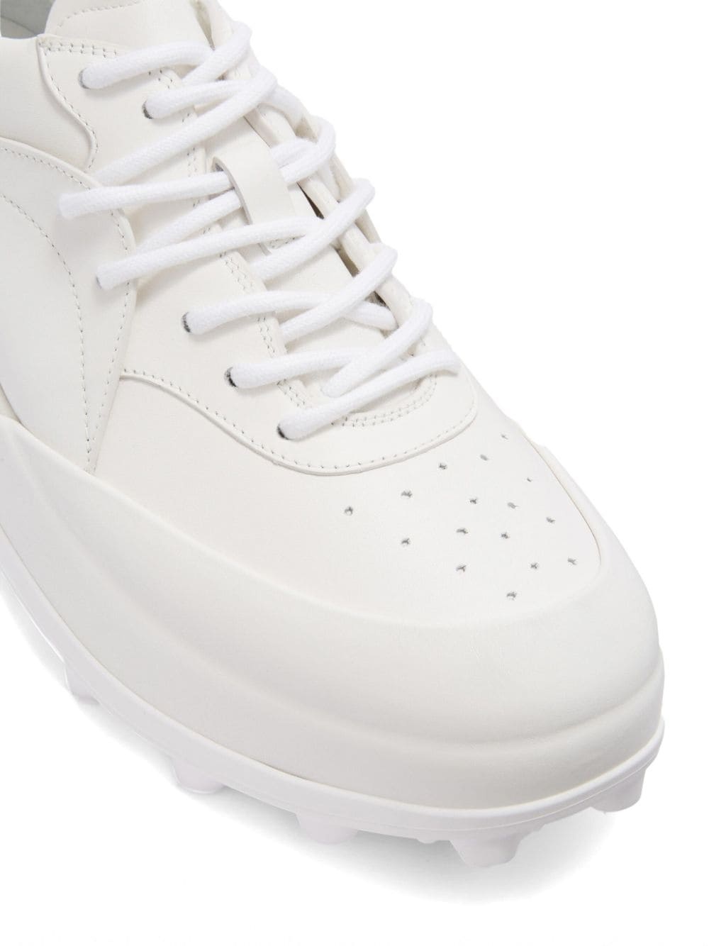 chunky panelled leather sneakers - 4