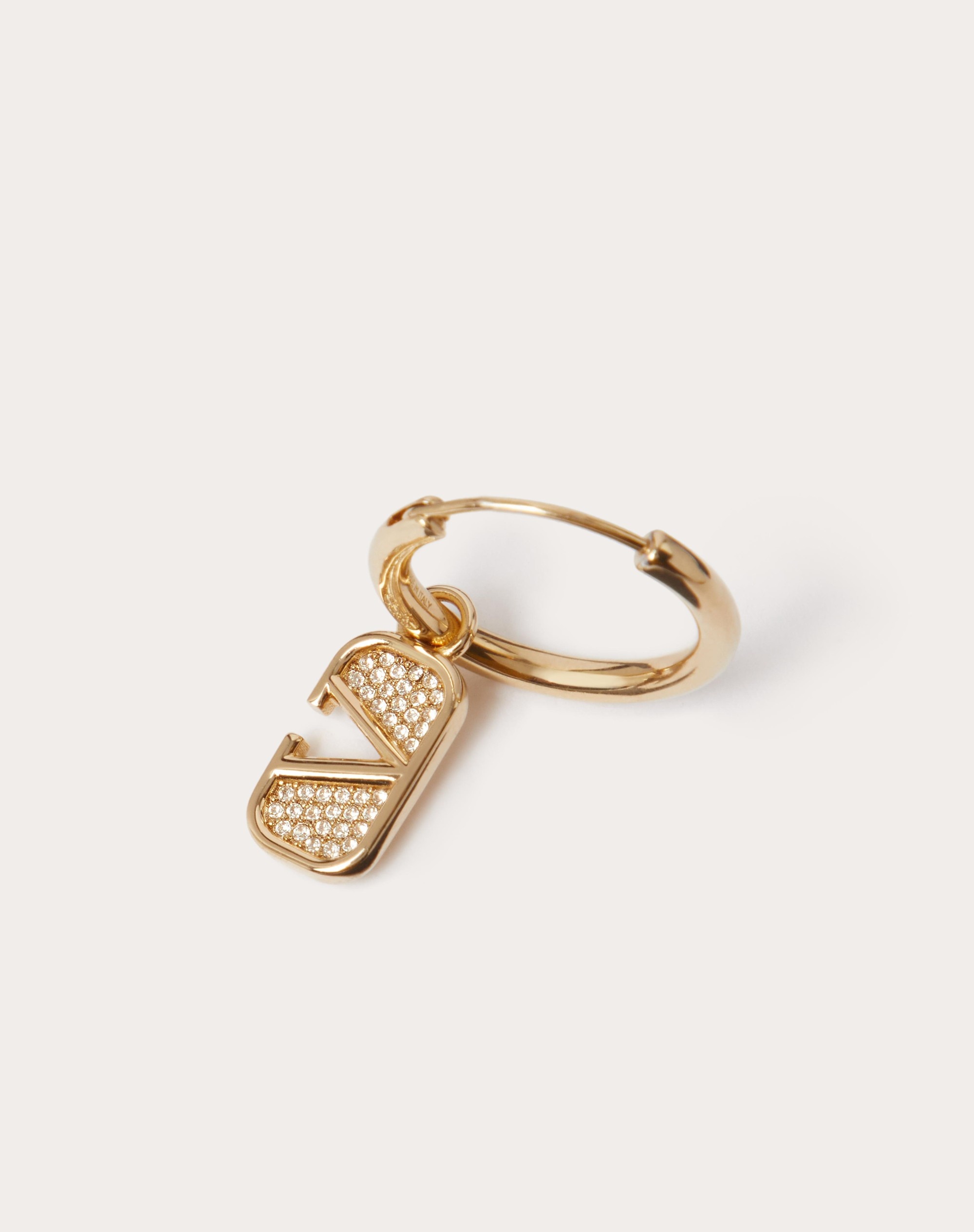 VLOGO SIGNATURE METAL AND SWAROVSKI® CRYSTAL SINGLE EARRING - 2