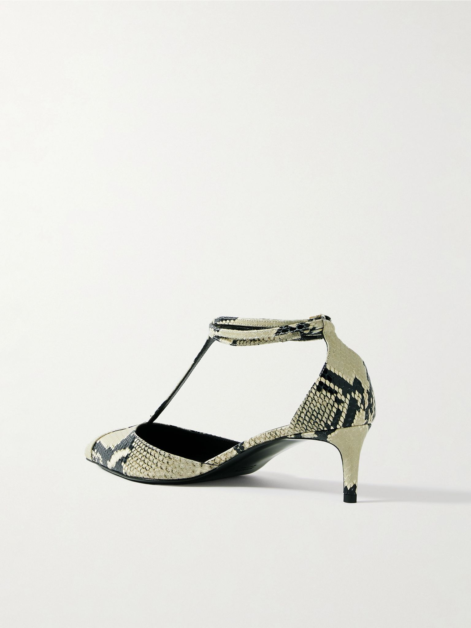 Mia snake-effect leather pumps Snake print - 3