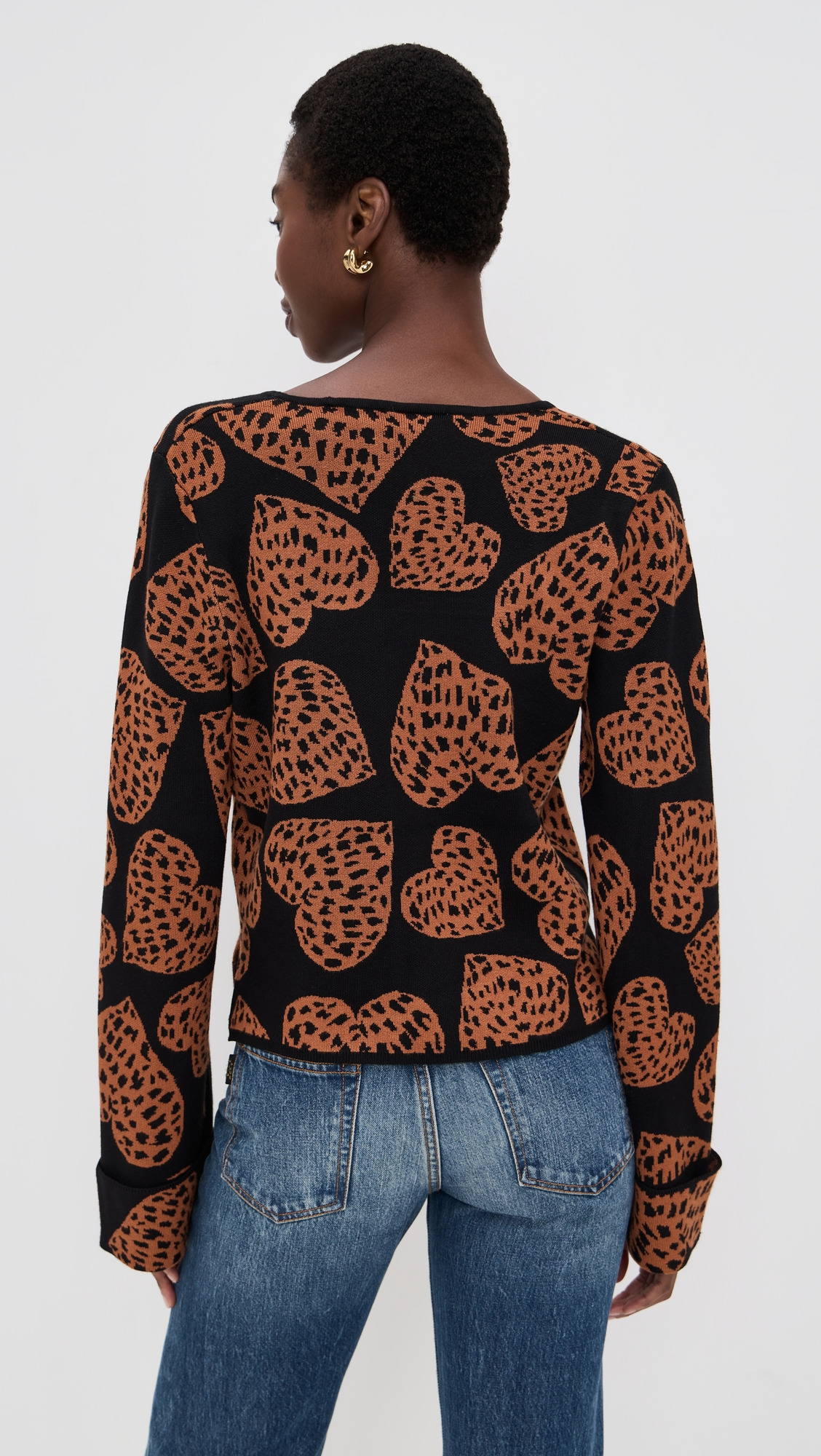 Leopard Hearts Knit Cardigan - 2
