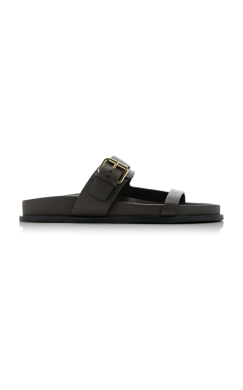 Prince Leather Slide Sandals grey - 1