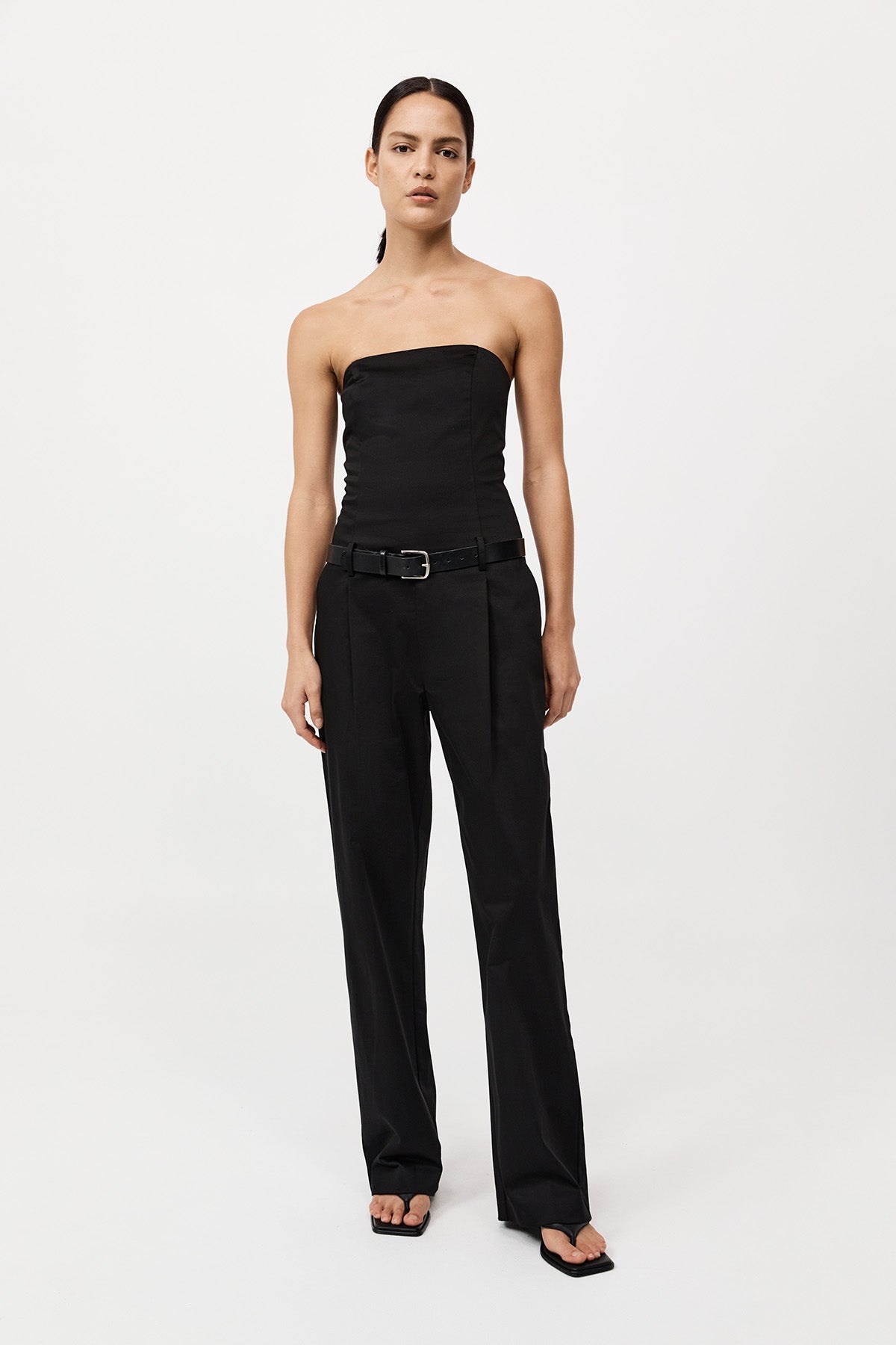 Tailored Strapless Jumpsuit - Black - 2
