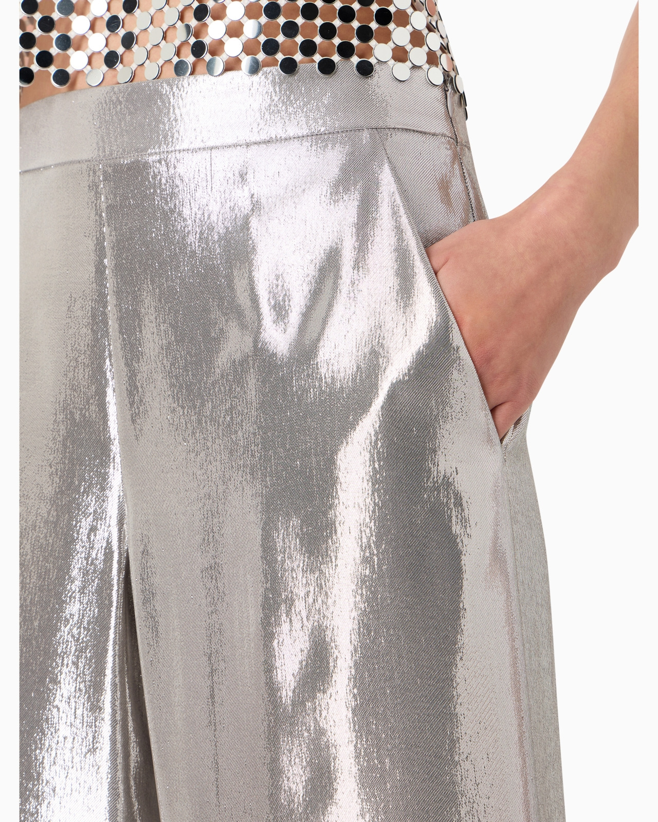 Silk cady wide-legged trousers - 5