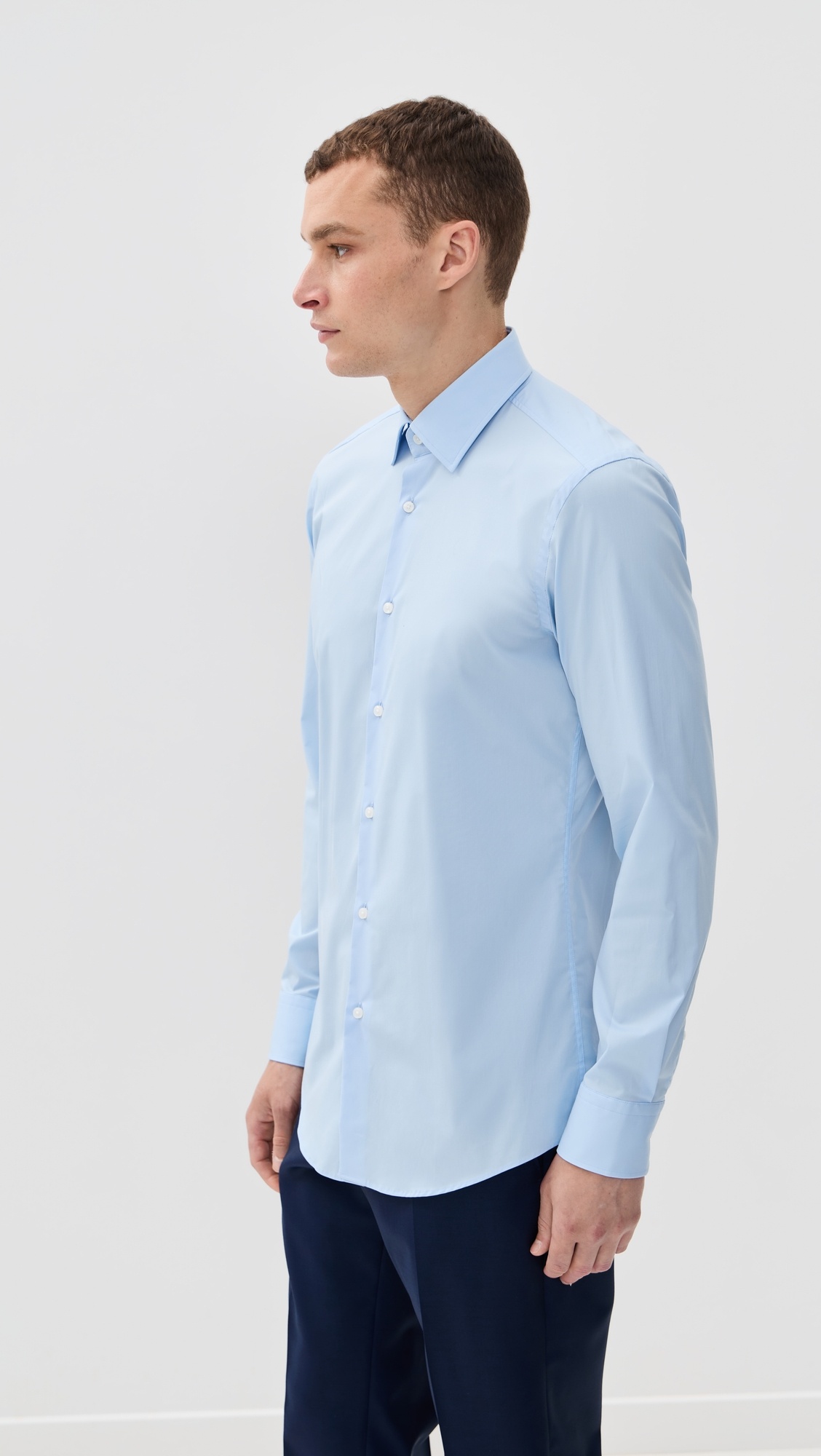Slim Fit Easy Iron Cotton Poplin Dress Shirt - 3