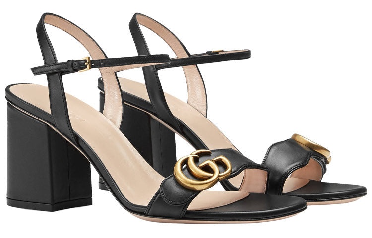 (WMNS) Gucci G Heel Sandals 'Black' 453379-A3N00-1000 - 3