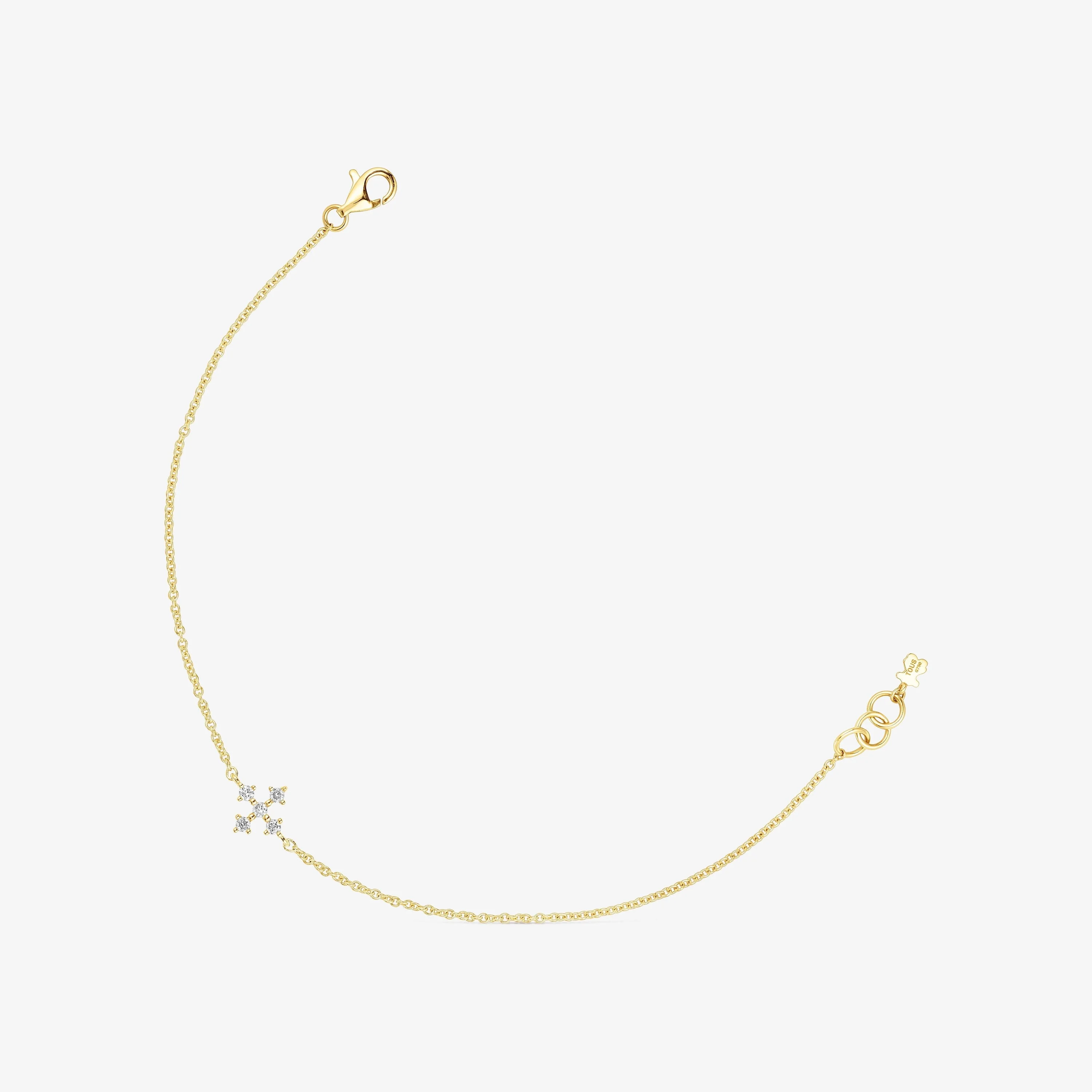 18K solid gold Cross bracelet with diamonds Les Classiques - 1