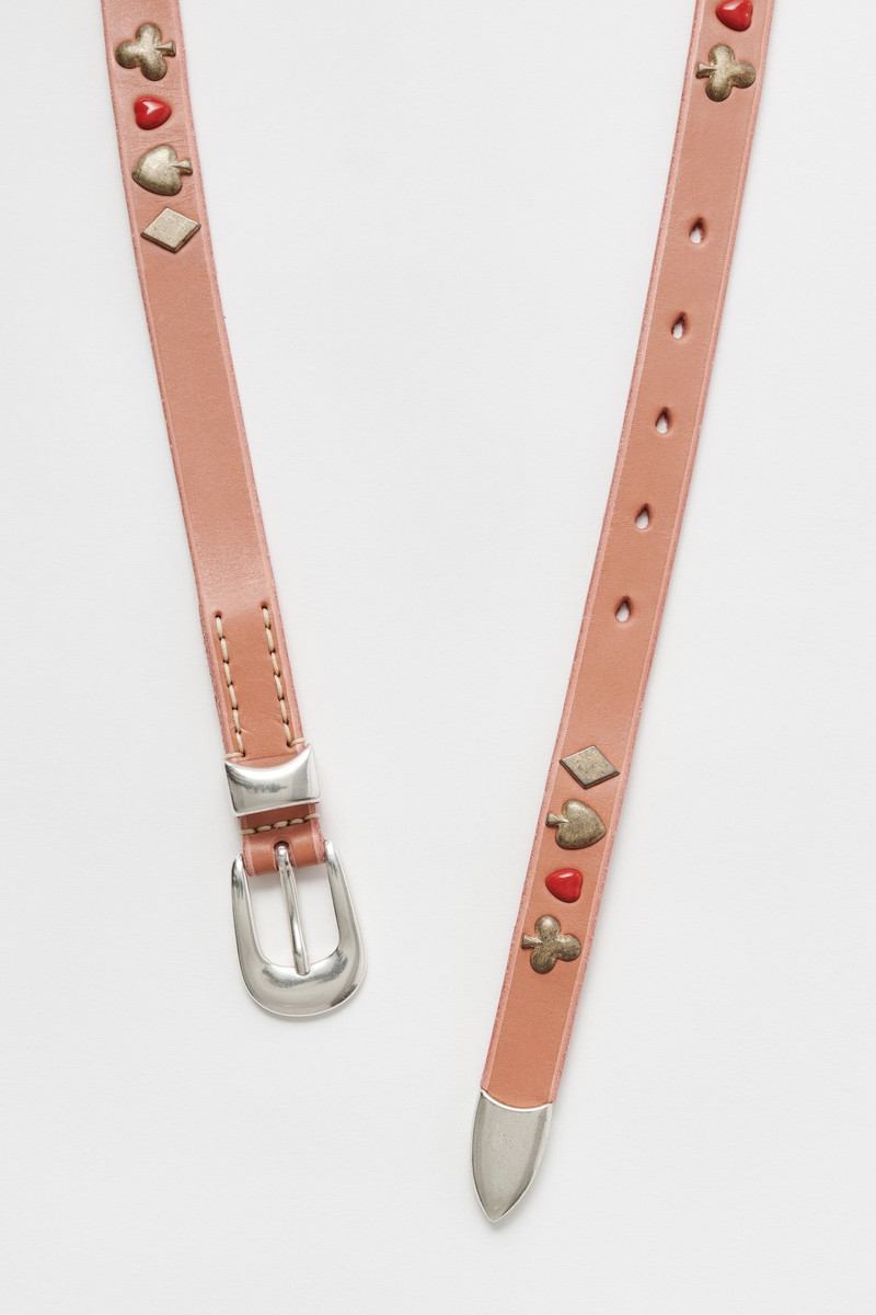 Our Legacy 2 cm Card Deck Belt Tasty Pink Leather outlook