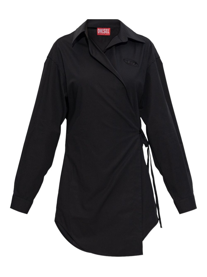 D-Delphos-S1 wrap logo-embroidery dress 1