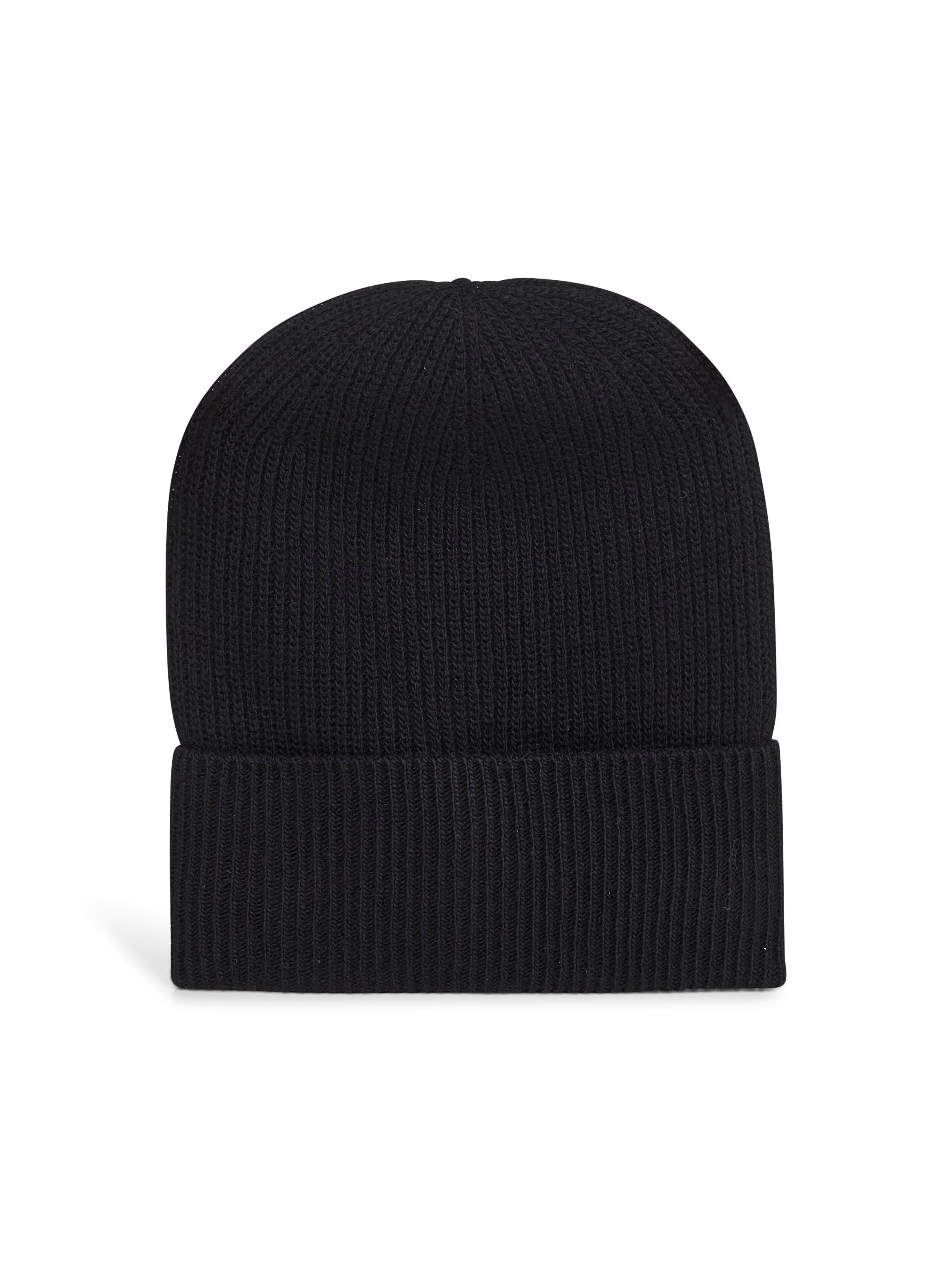 Black wool and cashmere knit beanie - 2