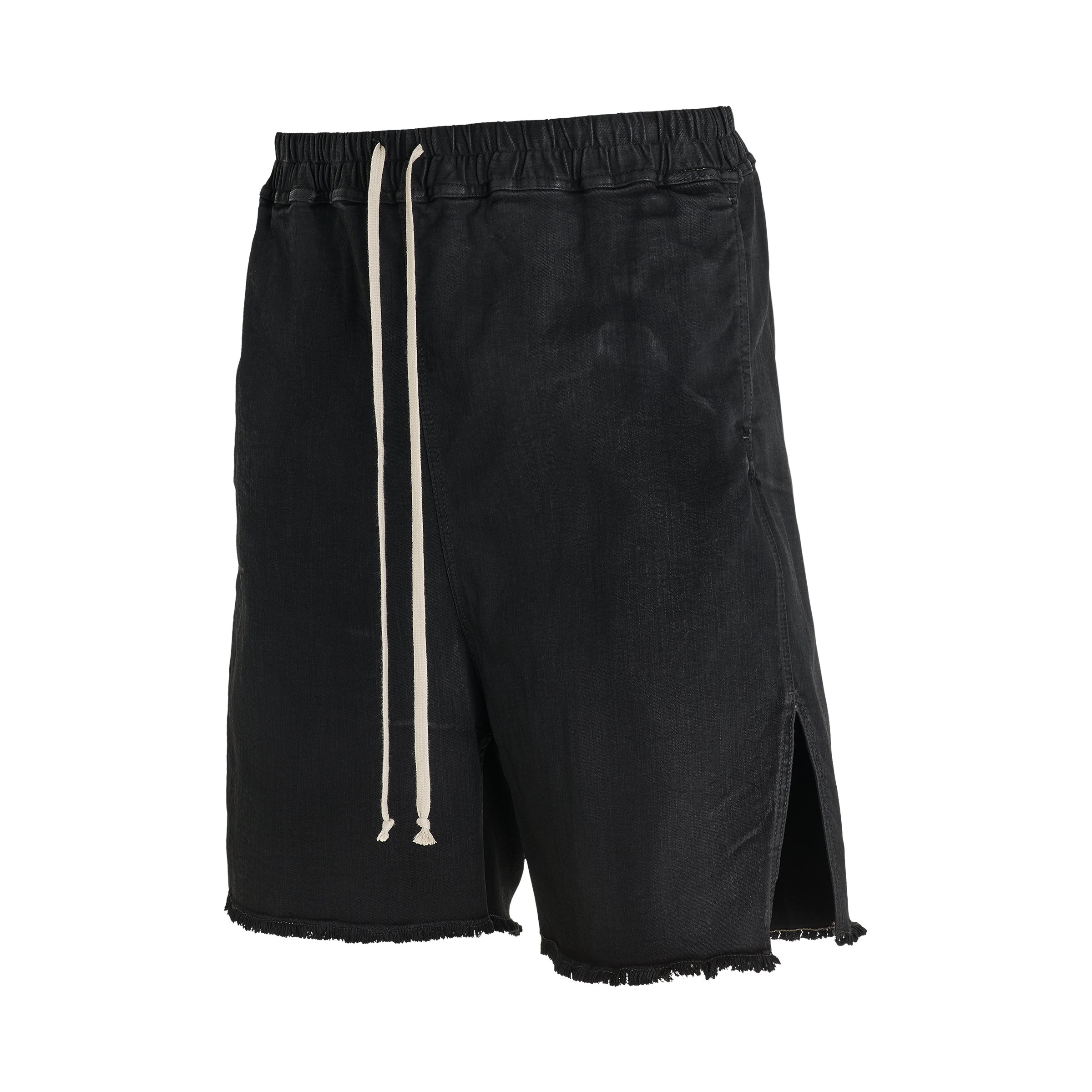 Long Boxers Shorts in Black Wax - 2