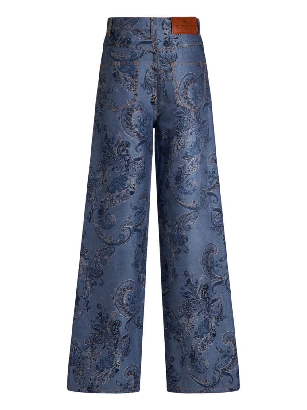 paisley-print wide-leg jeans - 7