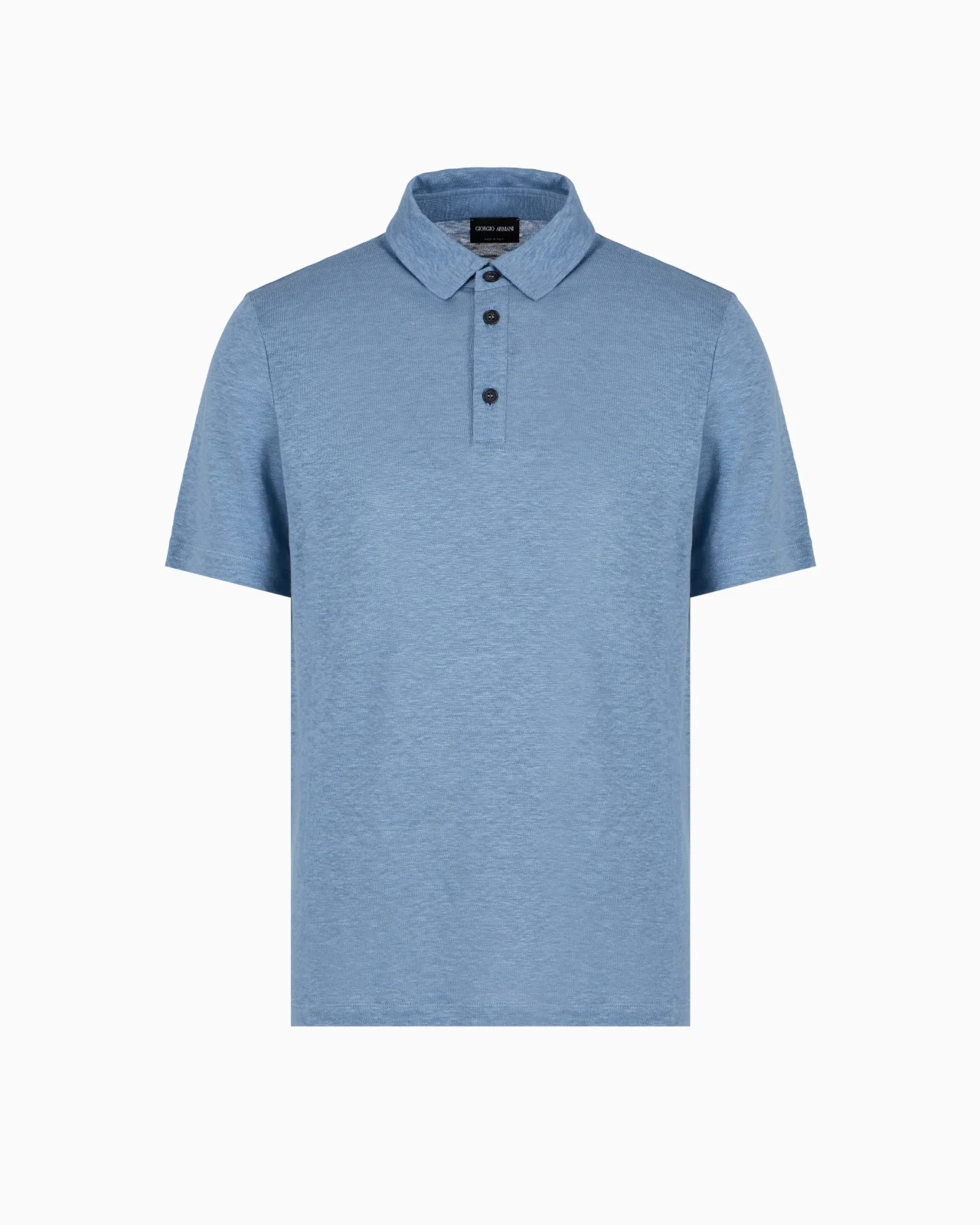 SHORT-SLEEVED POLO SHIRT IN PURE LINEN JERSEY - 1