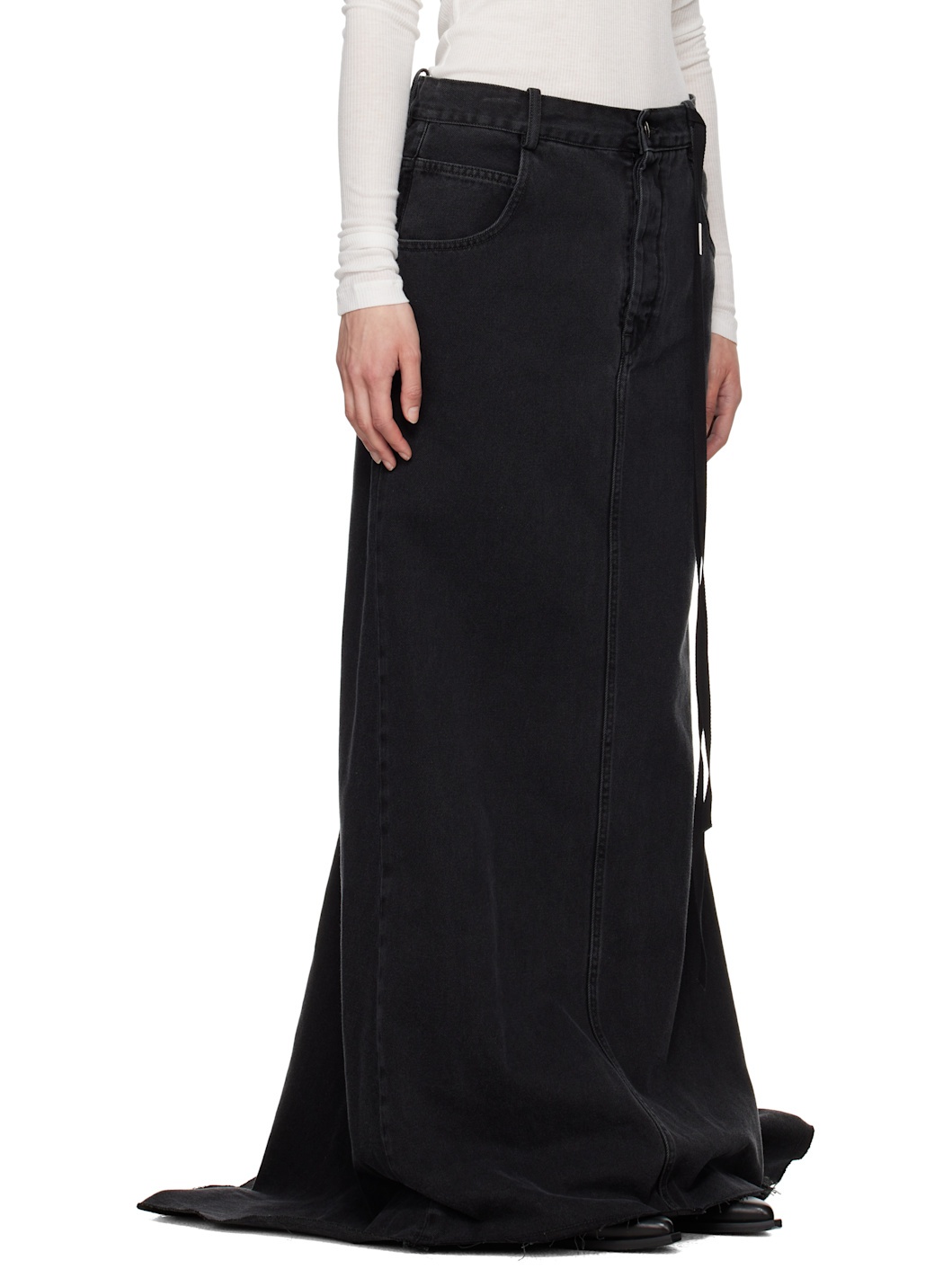 Black Goele Five Pockets Comfort Maxi Skirt - 2