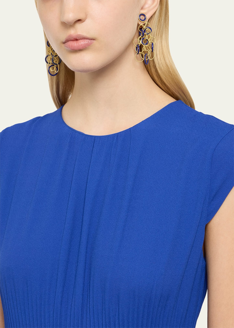 Buccellati Hawaii Color 18K Yellow Gold Lapis Lazuli Earrings, 7cm outlook