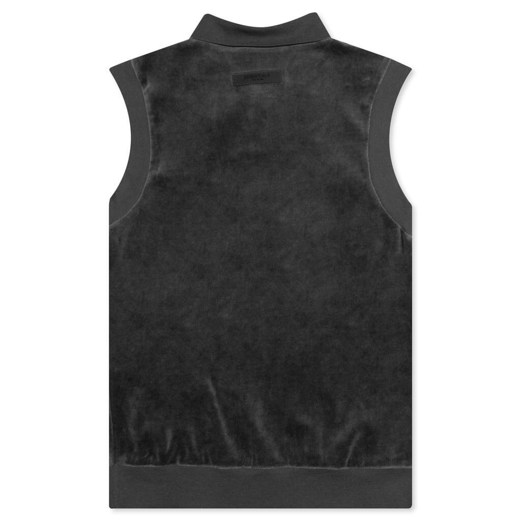 FEAR OF GOD ESSENTIALS WOMEN'S VELOUR SLEEVELESS POLO - IRON - 2