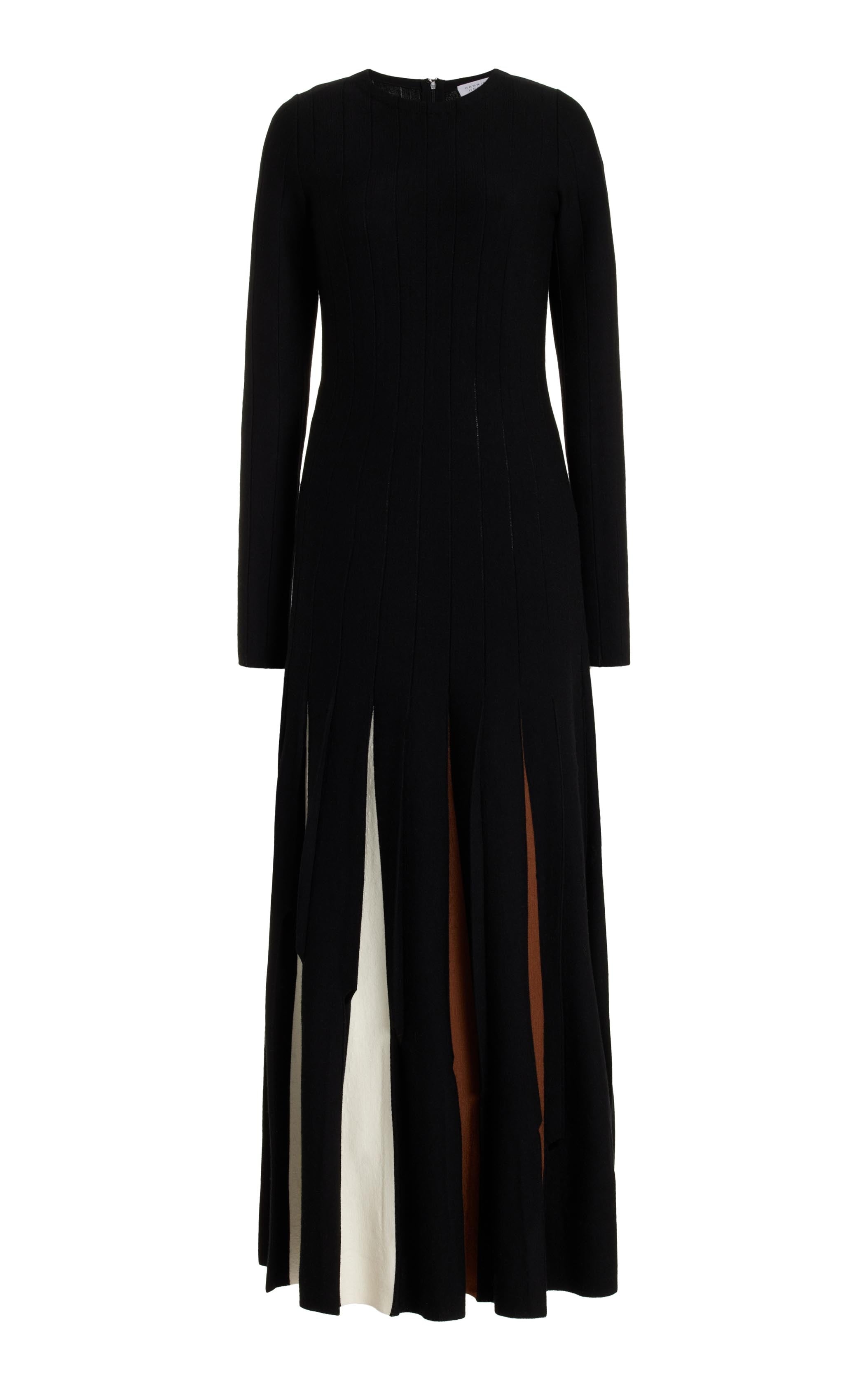Ottavia Pleated Dress in Merino Wool - 1