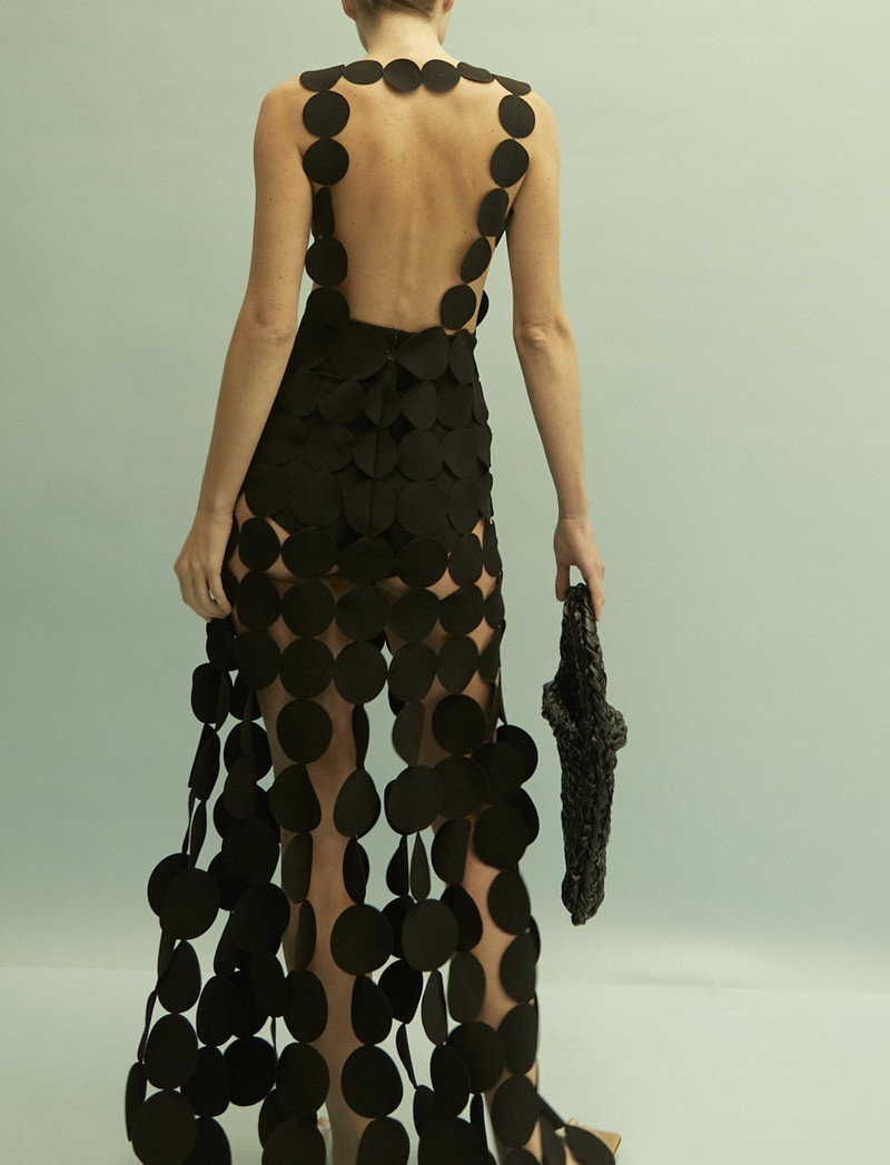 MULTI CIRCLE ASYMMETRIC DRESS BLACK 9