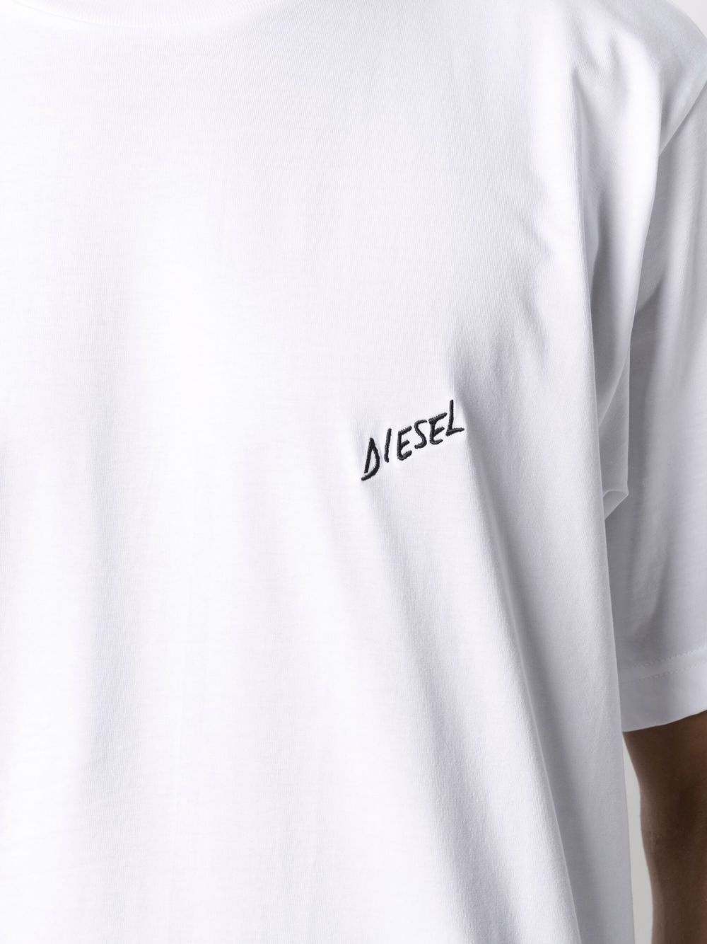 logo-embroidered cotton T-shirt - 5