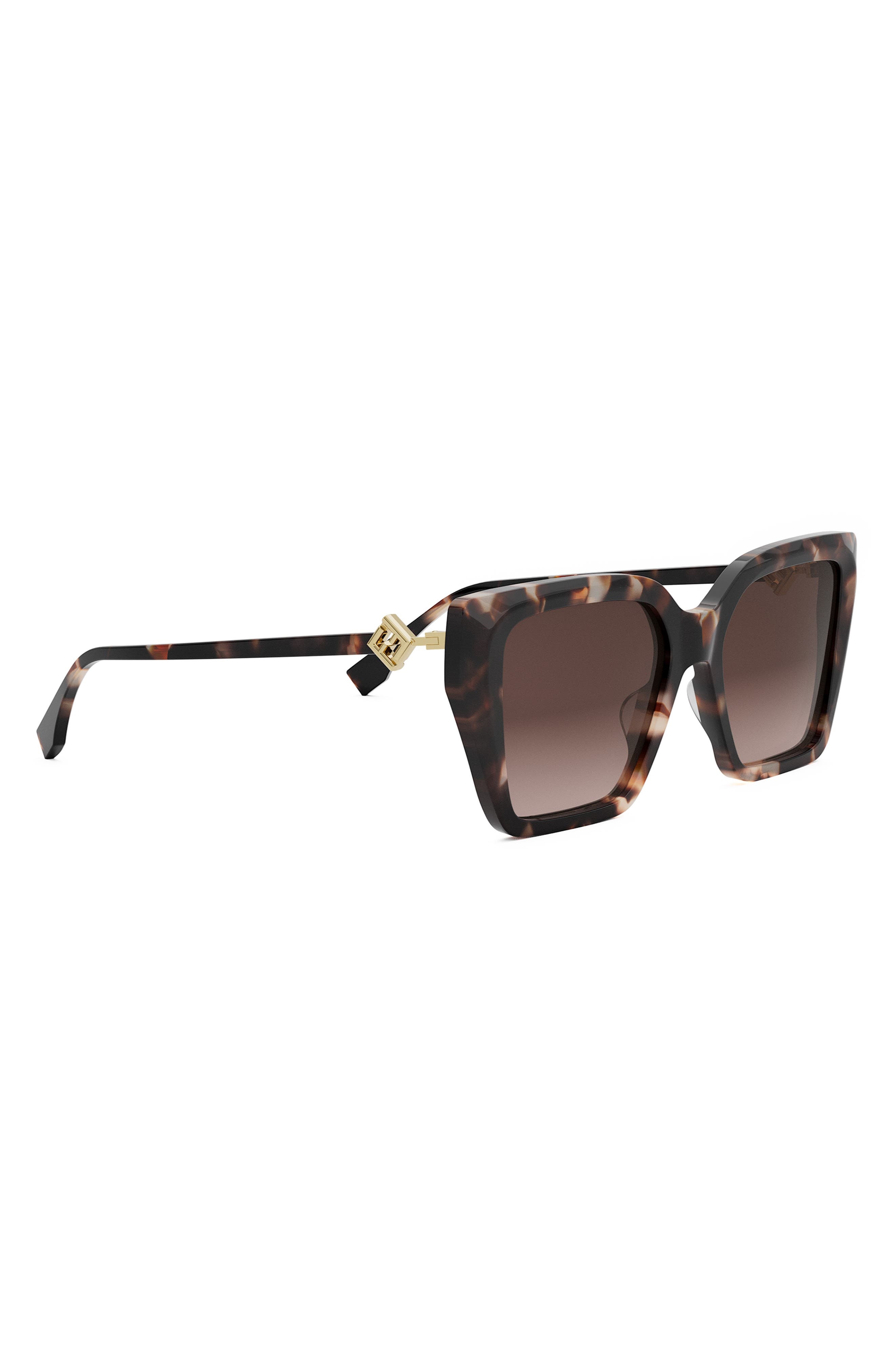 Fendi FF Diamonds 54mm Gradient Square Sunglasses in Havana /Gradient Brown at Nordstrom - 5