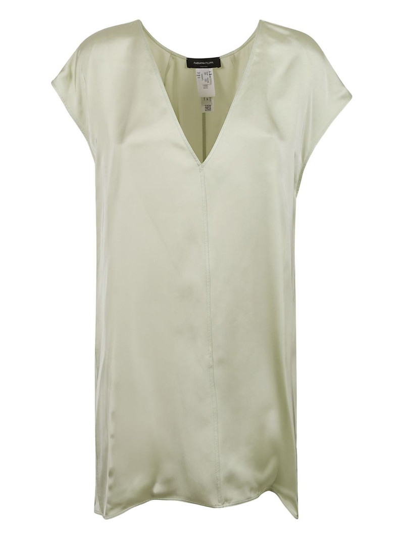 V-neck sshort-sleeve blouse 1