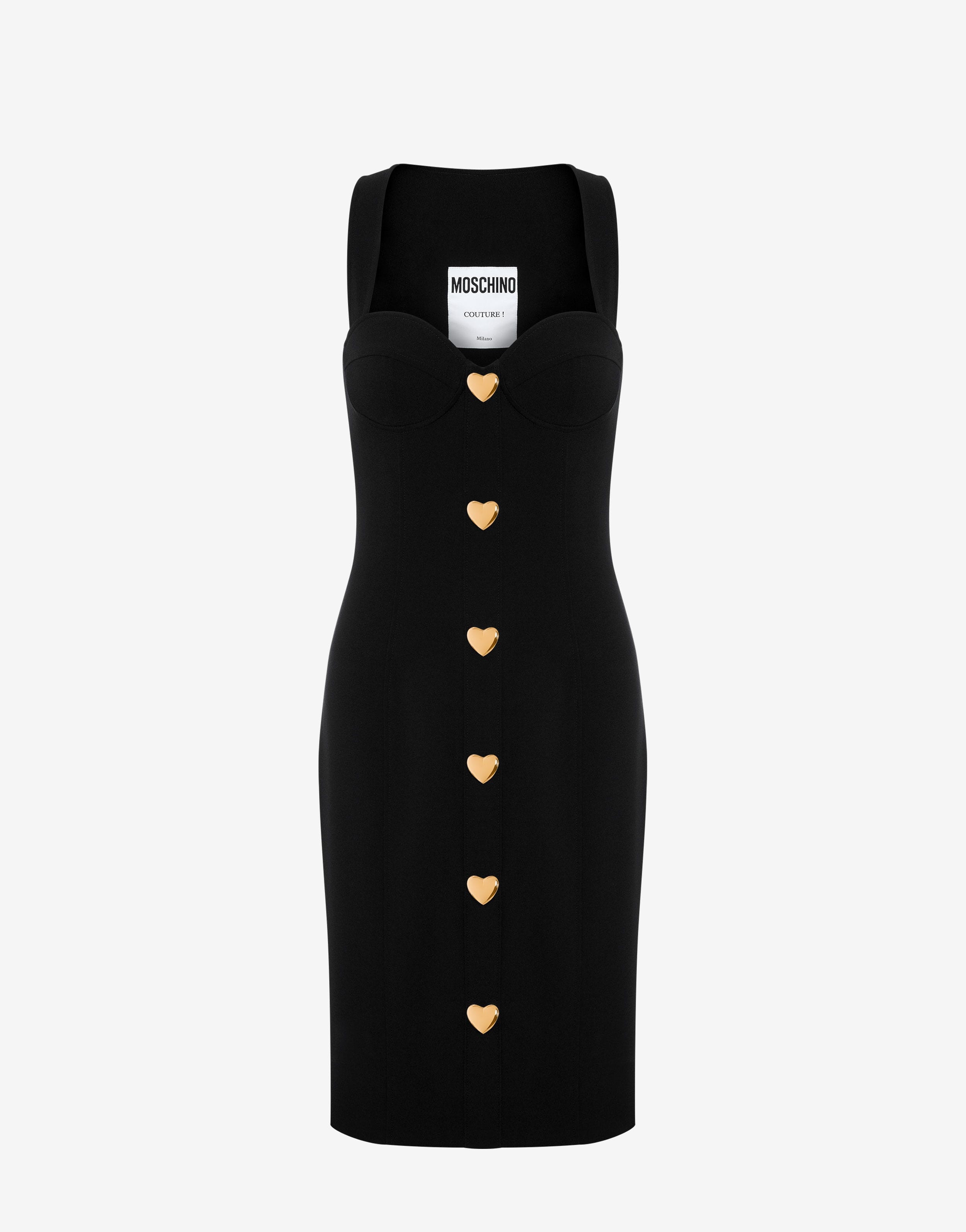 HEART BUTTONS ENVERS SATIN DRESS - 1