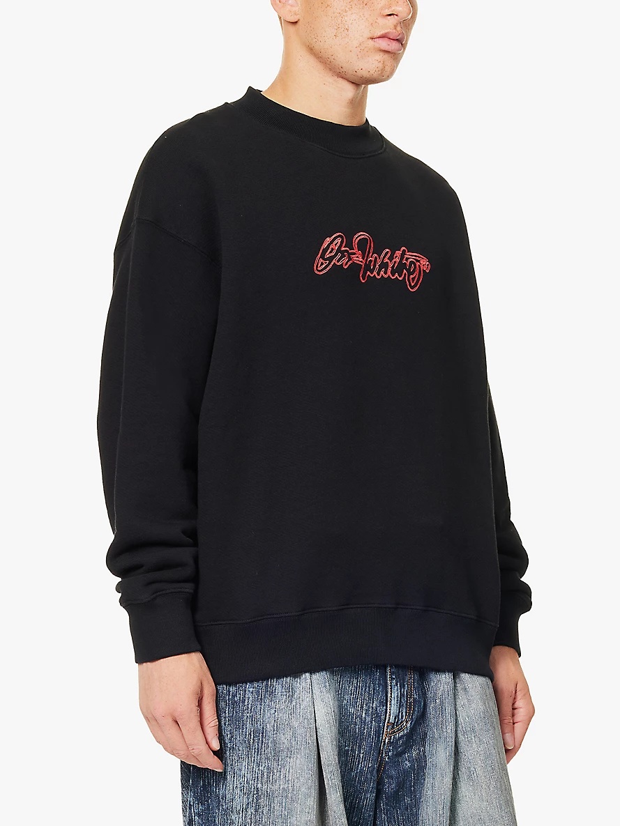 Script Skate crewneck relaxed-fit cotton-jersey sweatshirt - 3