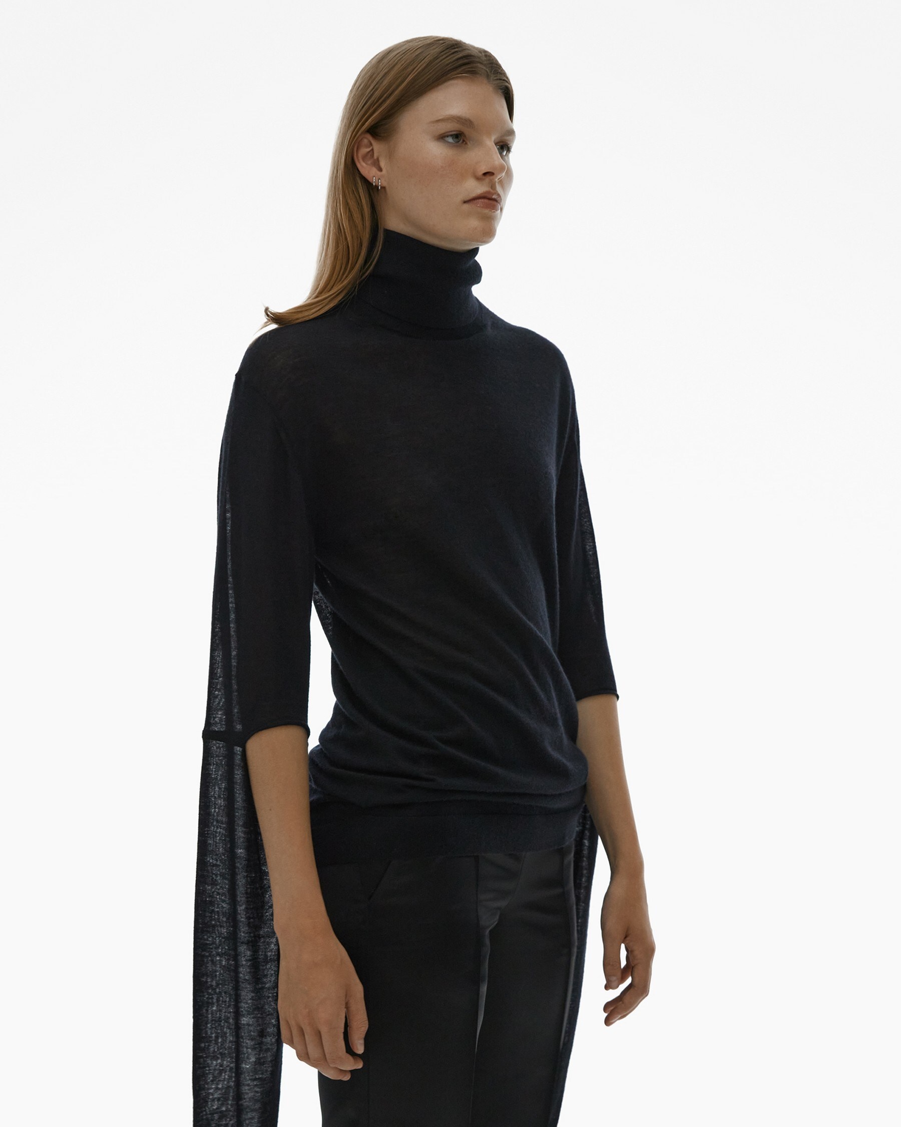 CUT-OUT TURTLENECK SWEATER - 5