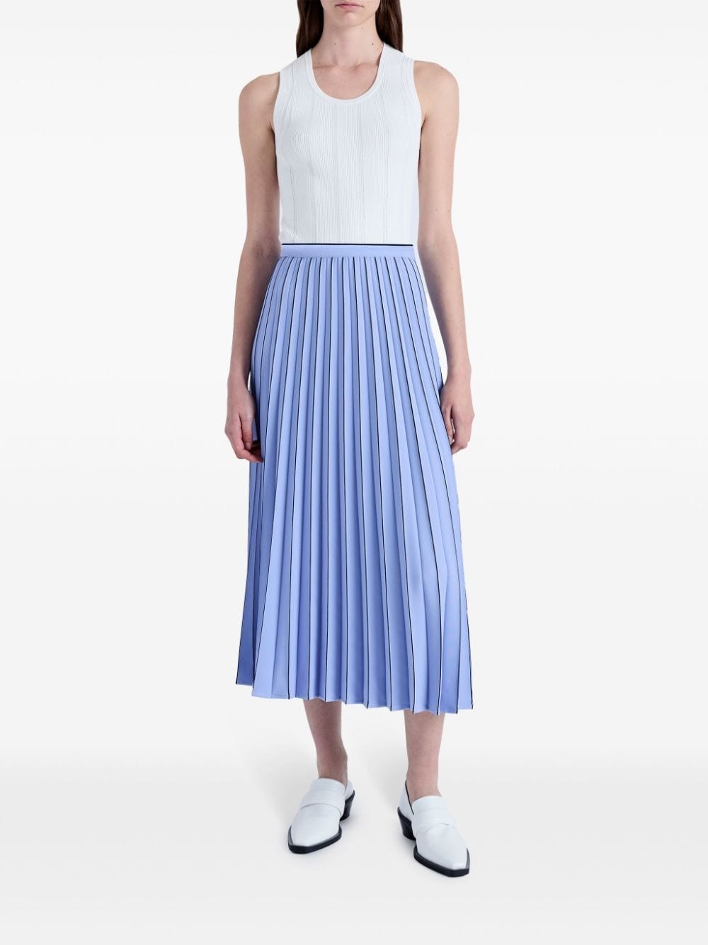 pleated crepe midi skirt - 2