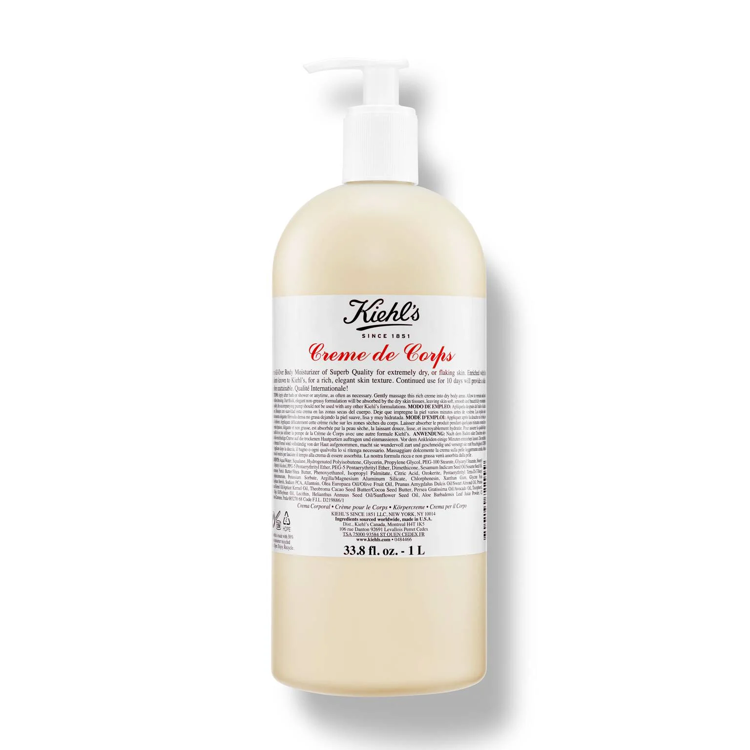 Creme de Corps Refillable Body Lotion with Cocoa Butter - 1