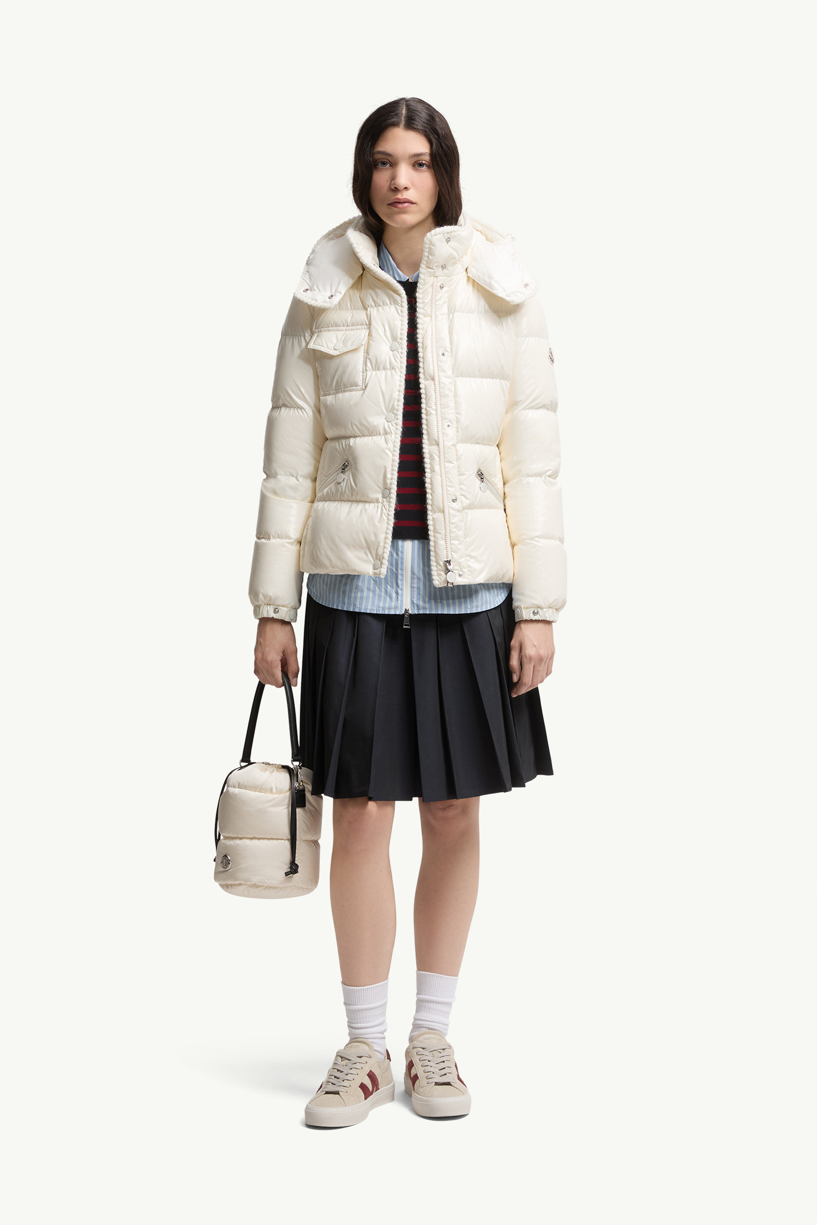 Glareins Braided Trim Hooded Short Down Jacket - 2